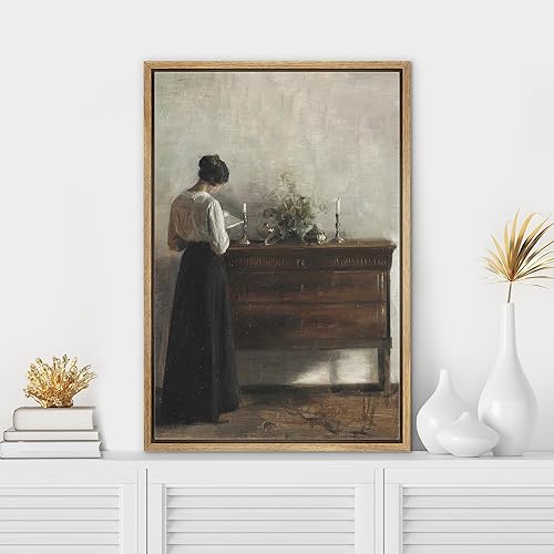 SIGNWIN Lienzo enmarcado para pared, naturaleza muerta, mujer, lectura, letra, retrato de naturaleza, desierto, arte moderno, decorativo,