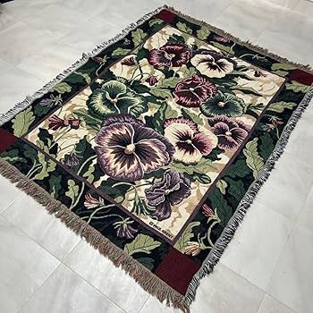 Amazon.co.jp: 花 パンジー マルチカバー ソファーカバー ヴィンテージ