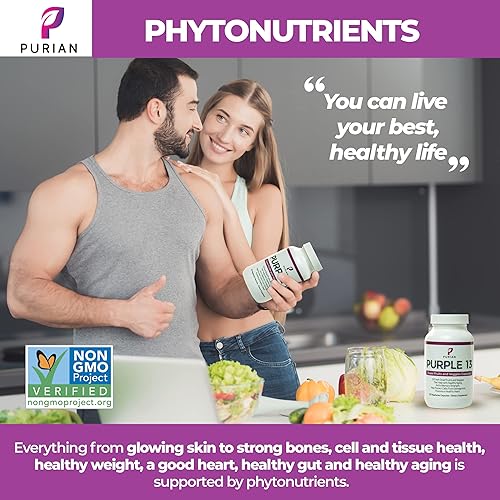 Miniatura 7 de PURIAN Purple SuperFood - Suplemento de frutas y verduras frescas y secas de frutas moradas y verduras que promueve el antienvejecimiento, la salud