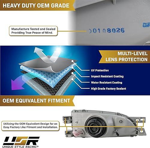 Miniatura 8 de USR DEPO 95-01 Impreza UPGRADE - Juego de montaje de faros delanteros de cristal de repuesto (izquierdo + derecho) compatible con Subaru Impreza