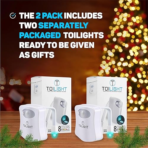 Miniatura 2 de Paquete de 2. La luz nocturna original para inodoro. Divertido y útil dispositivo tecnológico con sensor de movimiento para baño. Divertida idea