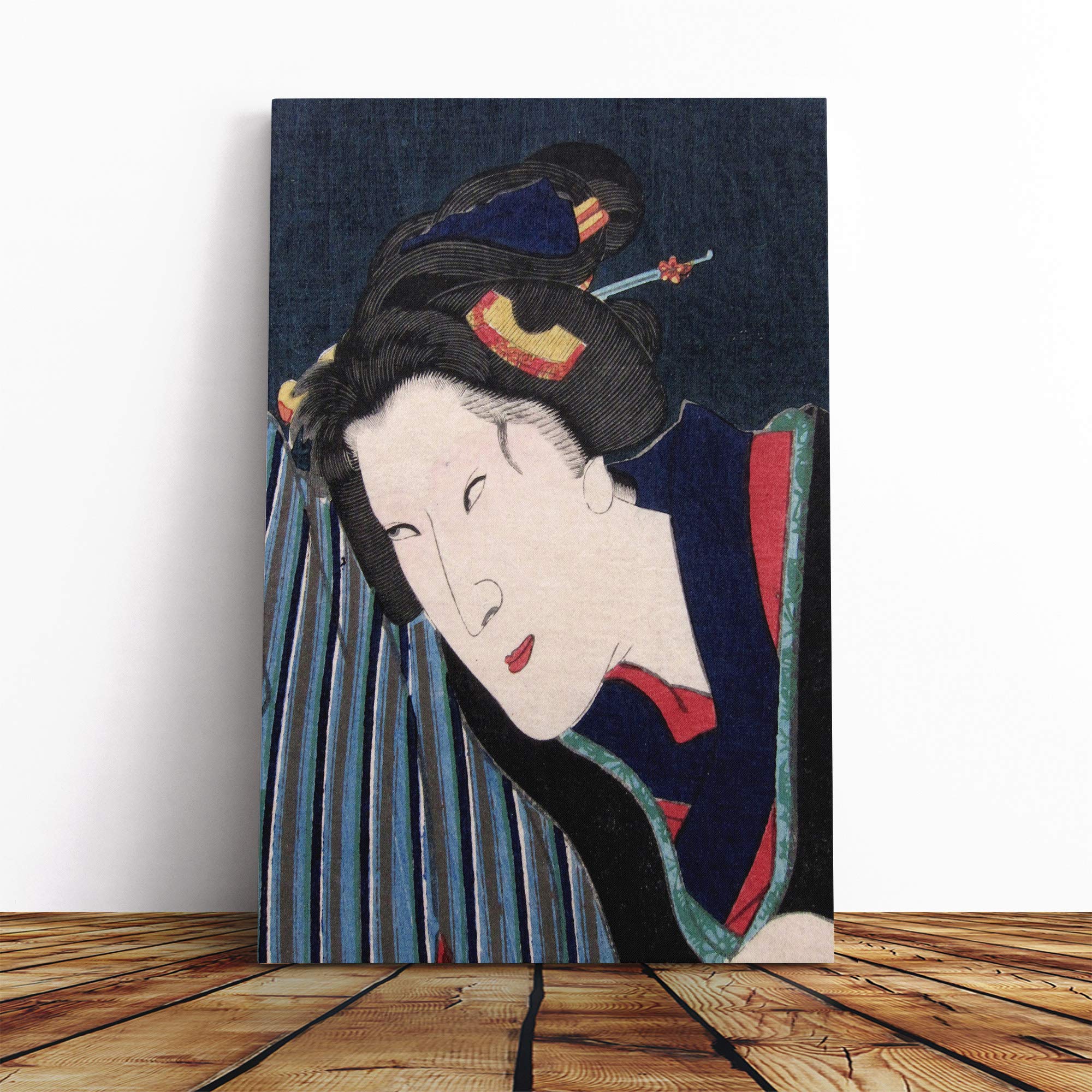 Utagawa Japanese Oriental Kikugoro Canvas Print | Gallery Wrapped 30mm Frame Wall Art | 20x14 inches | Ready to Hang | Asian Picture | Living Room Bedroom Lounge Office