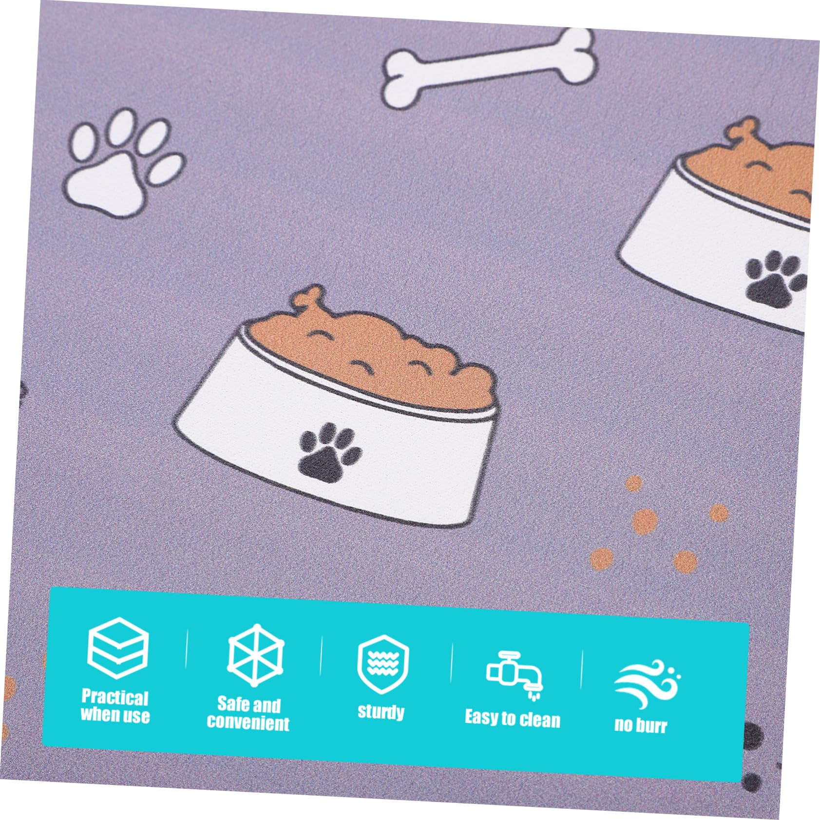 BESPORTBLE 5pezzi Tappetino Antiscivolo Per Cani Assorbente e Velocemente Asciugabile Per Ciotole Di Cibo e Protegge Pavimenti Da Macchie e Versamenti Con Motivo Osso
