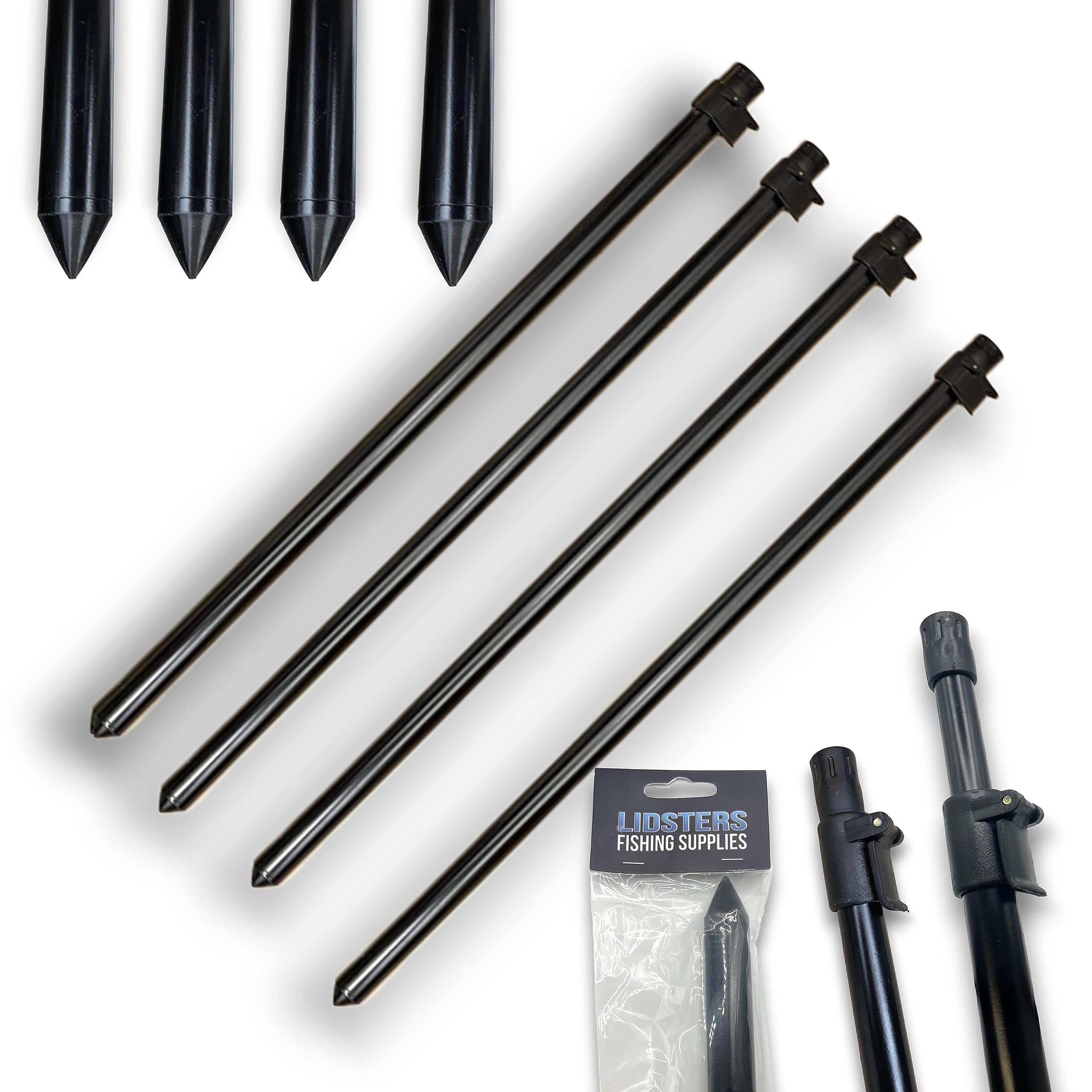 4 LFS Storm Poles Telescopic 95-180cm Clamp Lock Fishing Bivvy Shelter Umbrella