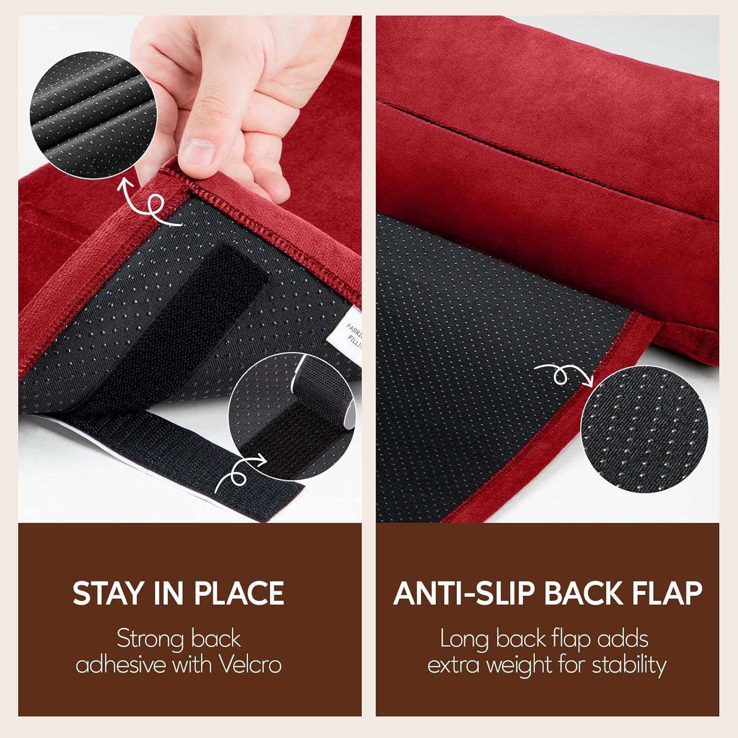 Neck Pillow for Recliner Chair, 14" Adjustable Recliner Pillow for Headrest, Soft Velvet Weighted Back Non-Slip Head Pillow for Couch, Chair, Sofa