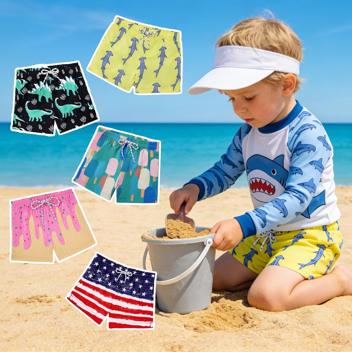 Durio Boys Swim Trunks Quick Drying Toddler Swim Trunks Summer Swim Shorts Boys Bathing Suit Swimwear for Boy Infant - Image 2