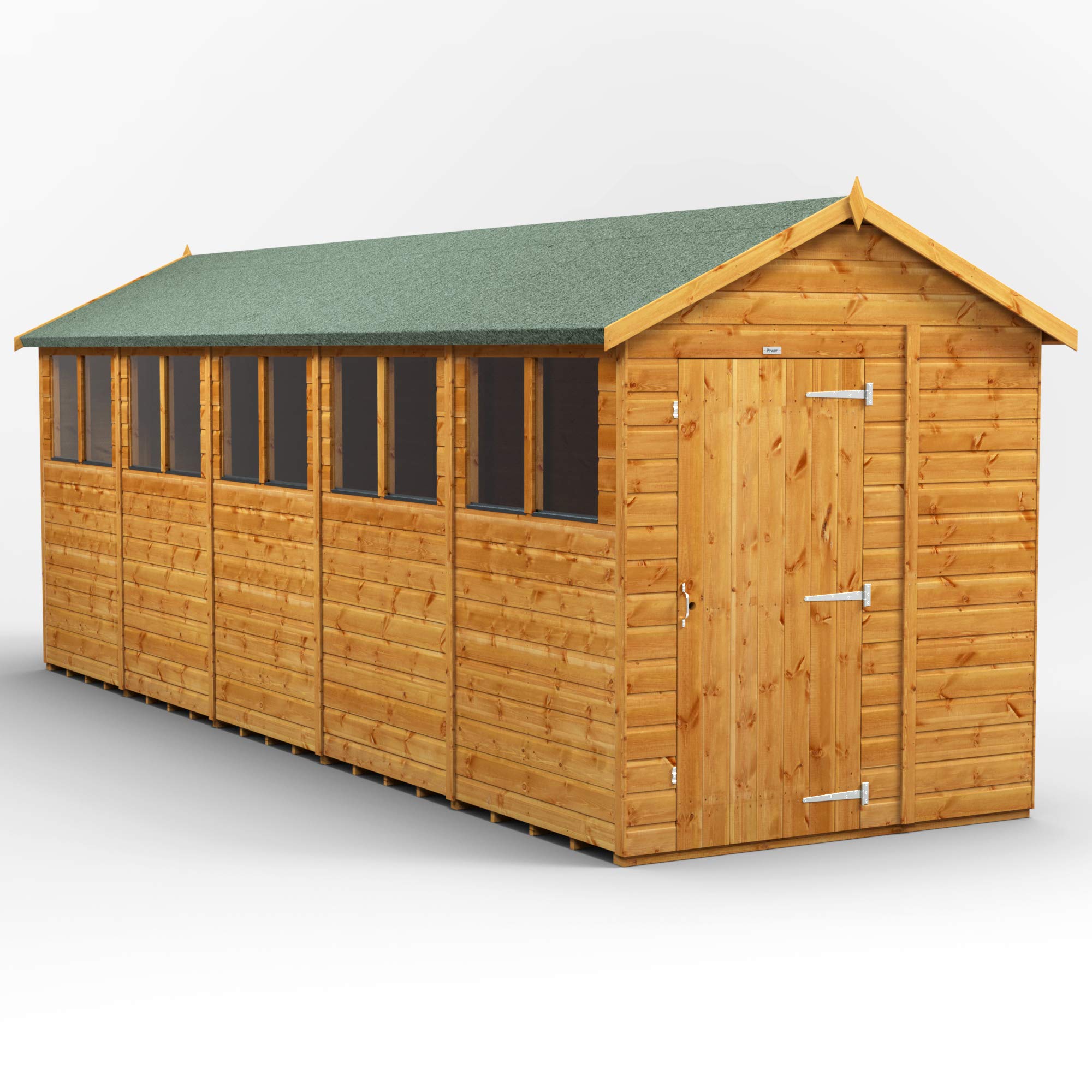 POWER High Grade Premium Apex Garden Wooden Shed with Security Features, PVC Window Sills, Door & Window Flexibility, made from Extra Thick Timber & Toughened Glass — view 20
