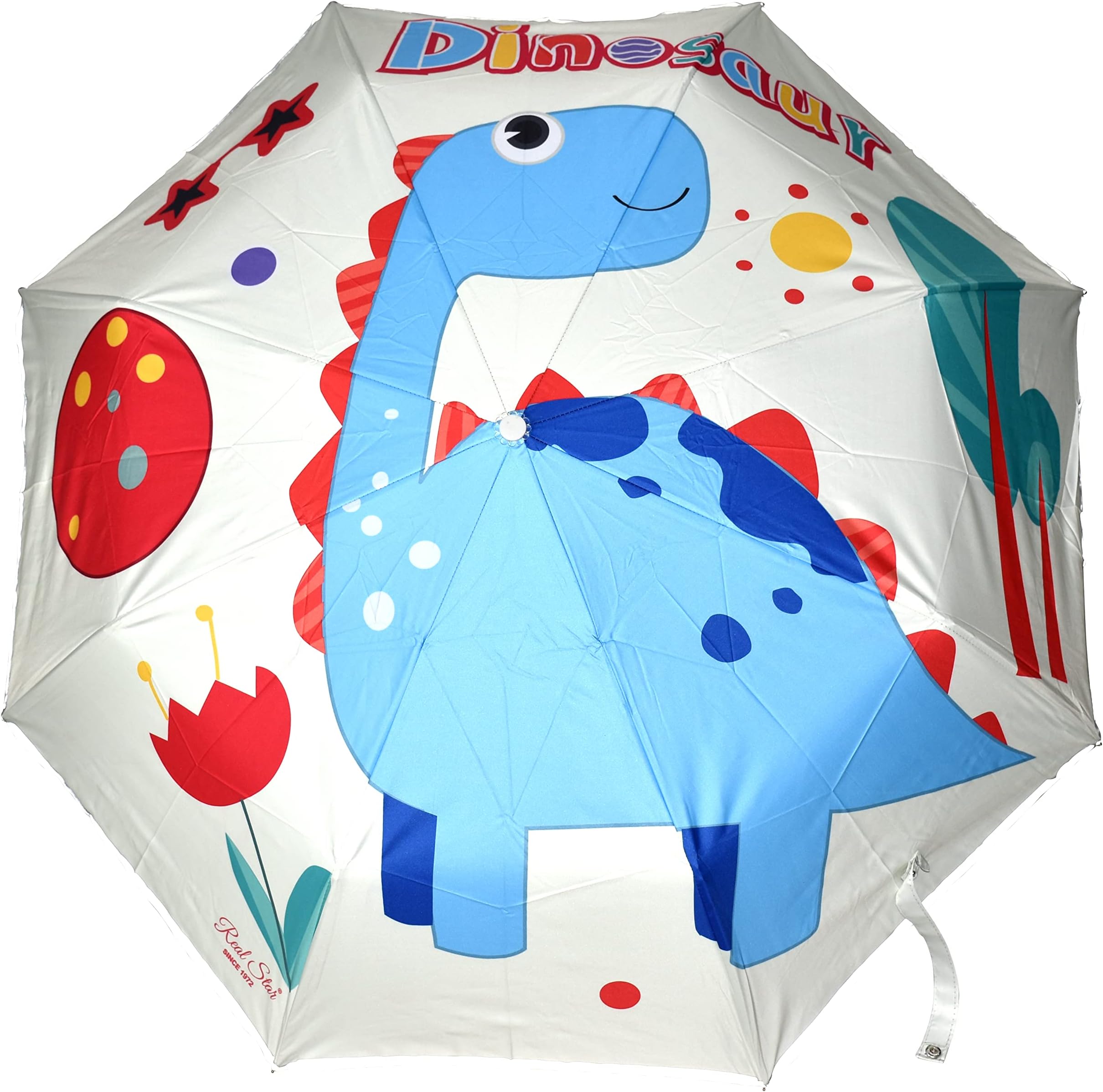 CHAATEWALA™ 3 Fold Kids Umbrella Dinosaur Umbrella for Girls Boys, Safe Umbrellas with Reflective Stripe,Toddler Umbrella, Umbrella for Kids, Dino Umbrella for Children