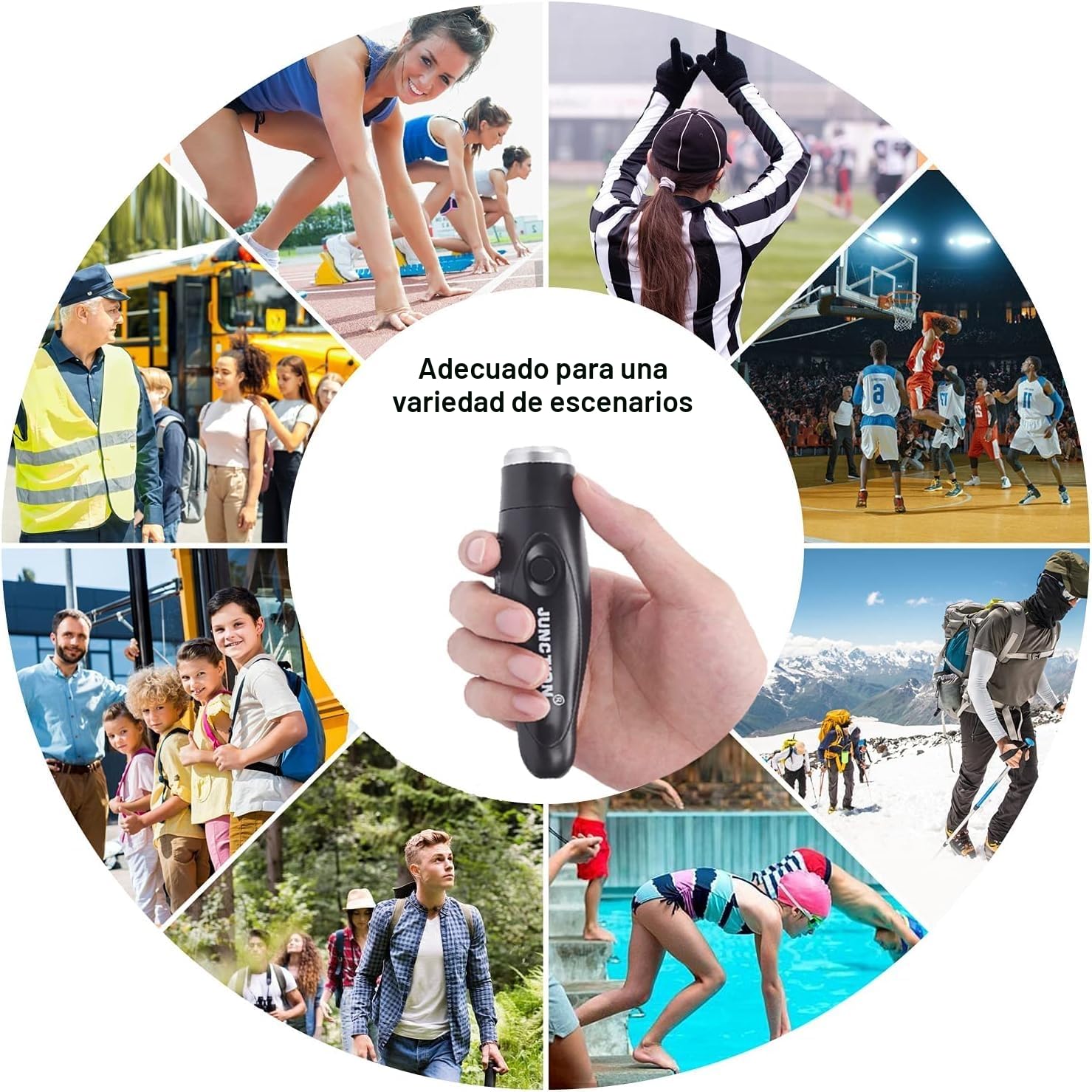 XREXS Silbato Electrónico de Mano con Batería para Deportes, Camping y Emergencia