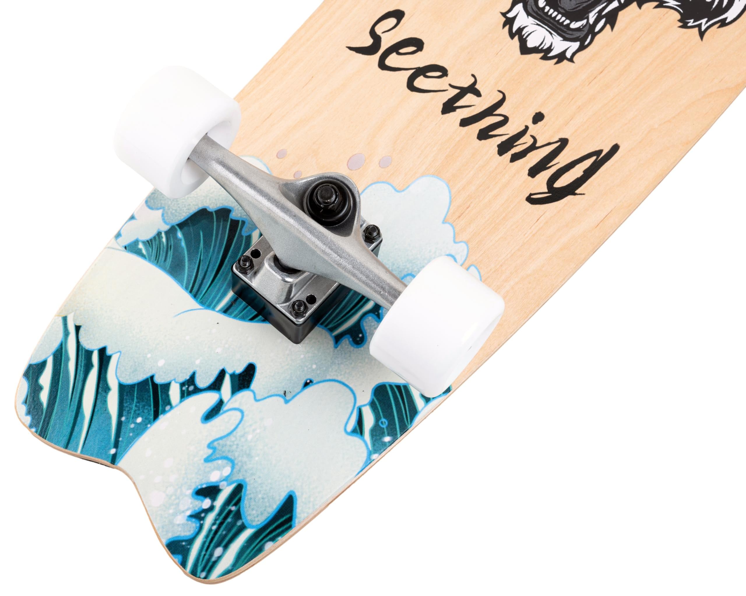 Surfskate Surf Lion theLongboarder: Surf Skate - Carving, Bombeo y Diversión en Las Calles - Tabla 29"x10" (75 x 25 cm), Ejes S7, Ruedas 65x43mm 78A, ABEC-5 - Completo y Listo para Usar