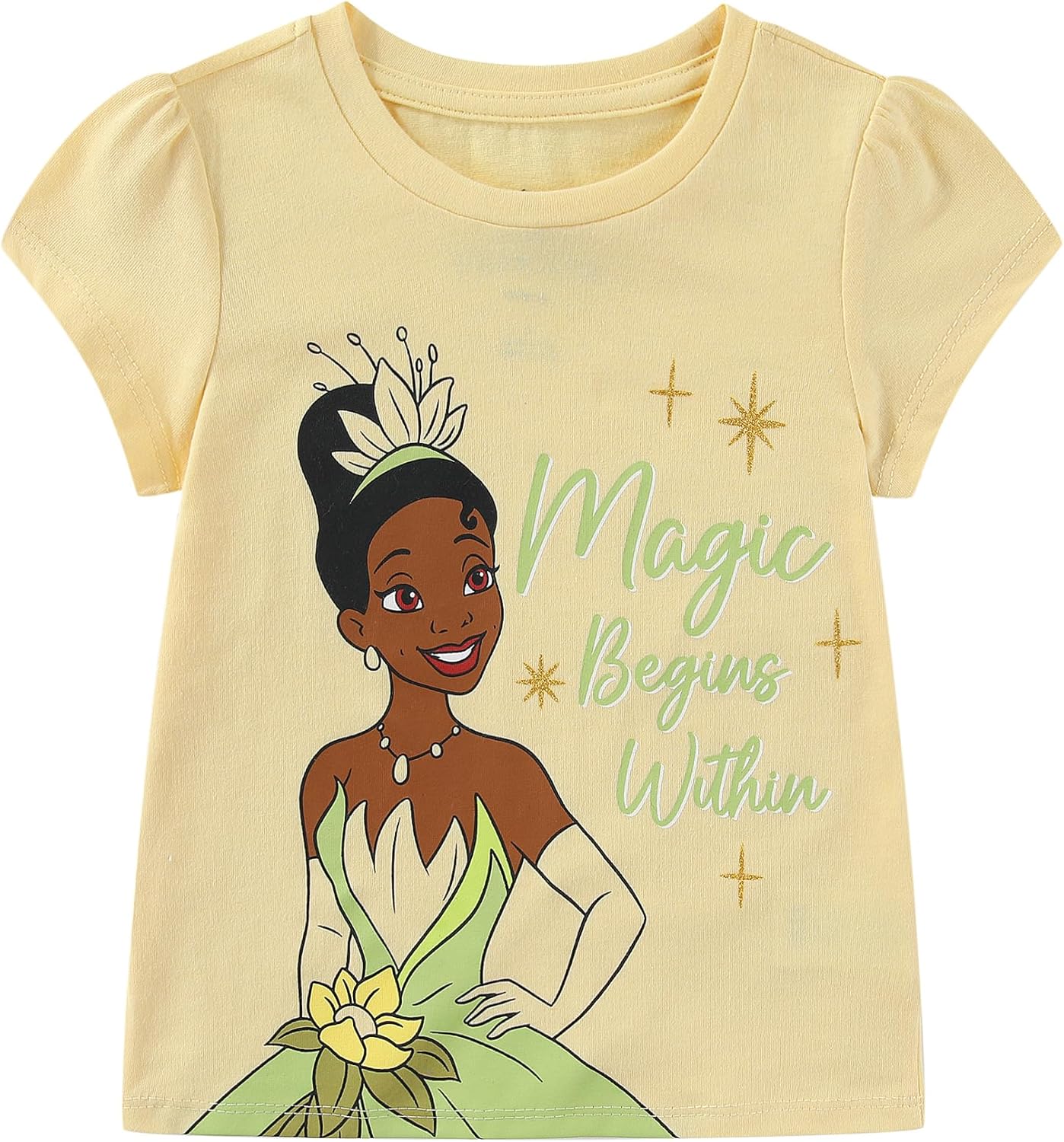 Disney Princess Moana Frozen Girls Short Sleeve Shirt and Tulle Skirt with Headband Set for Toddler and Big Kids
