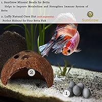 Vista 6 de SunGrow Betta Balls, acondicionador de agua con más de 30 elementos beneficiosos para peces tropicales, decoración de equilibrio de pH de tanque