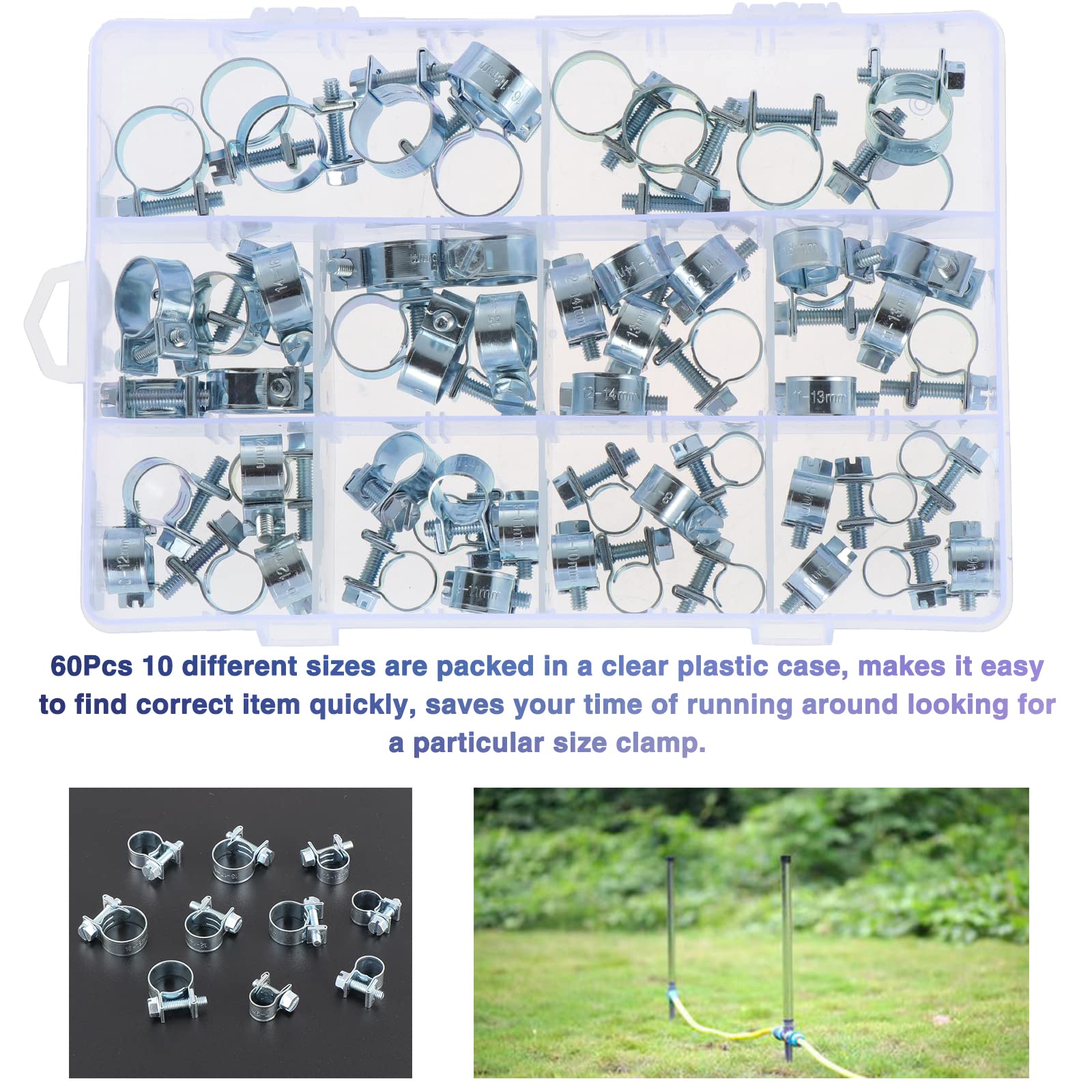 50 Fascette Stringitubo In Acciaio Inox - Con Rivestimento In Gomma, Per Tubi Gas E Acqua - Foto 4