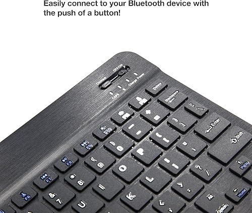 Miniatura 3 de BoxWave Teclado compatible con Chuwi HiPad Plus - Teclado Bluetooth SlimKeys, teclado portátil con comandos integrados - Negro azabache