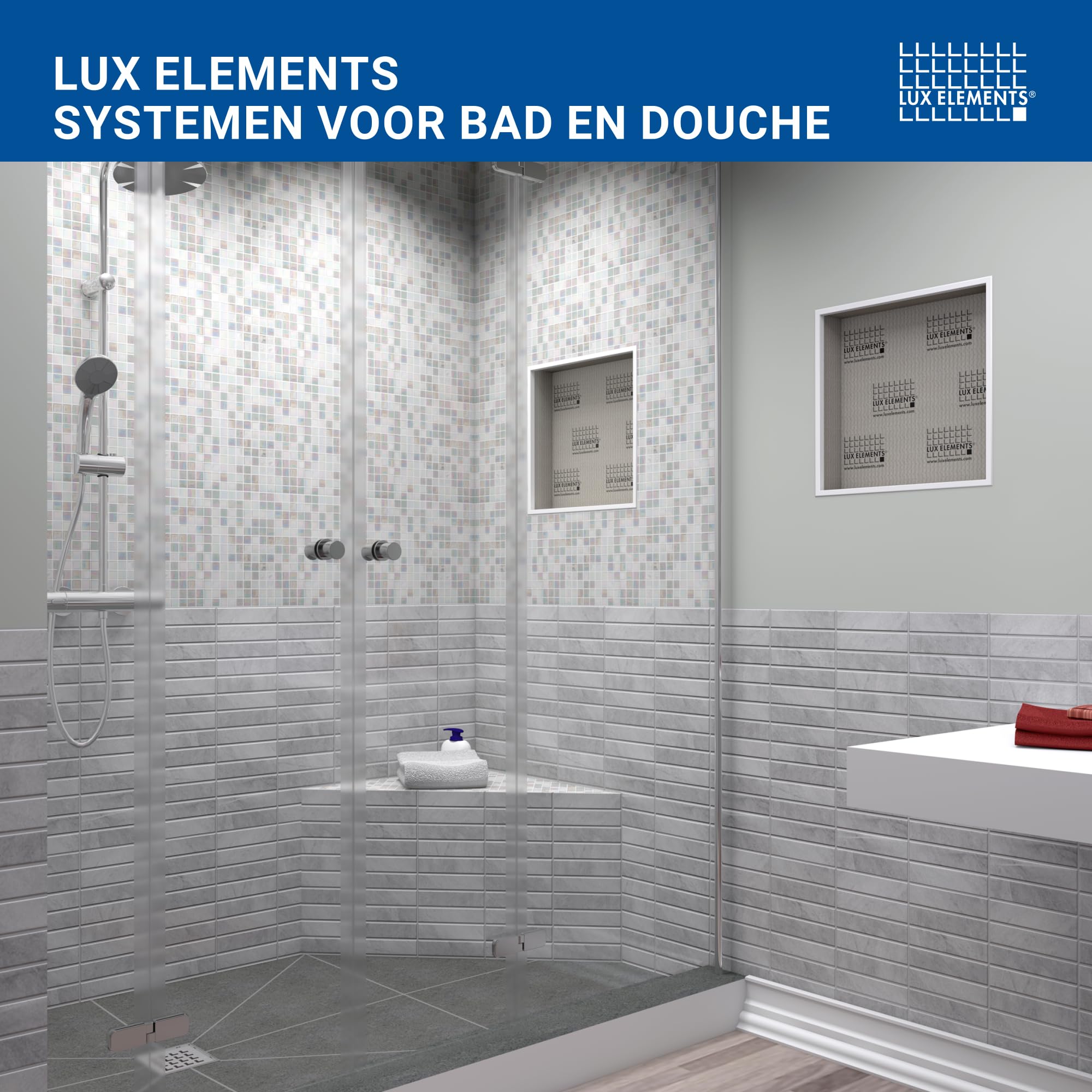 LUX ELEMENTS Bekleding voor badkuipen (set) inbouw in hoek klaar om te betegelen I 2x