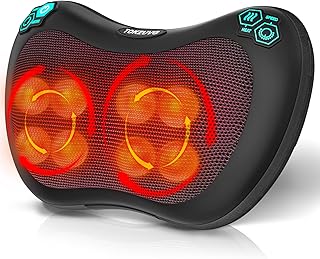 TOKZUVG Massage Pillow Shiatsu Back Massager with Heat 3 Speeds 2 Massage Directions 8 Deep Tissue Kneading Nodes for Lower Back Neck Shoulders Muscle Pain Relief Use at Home Car