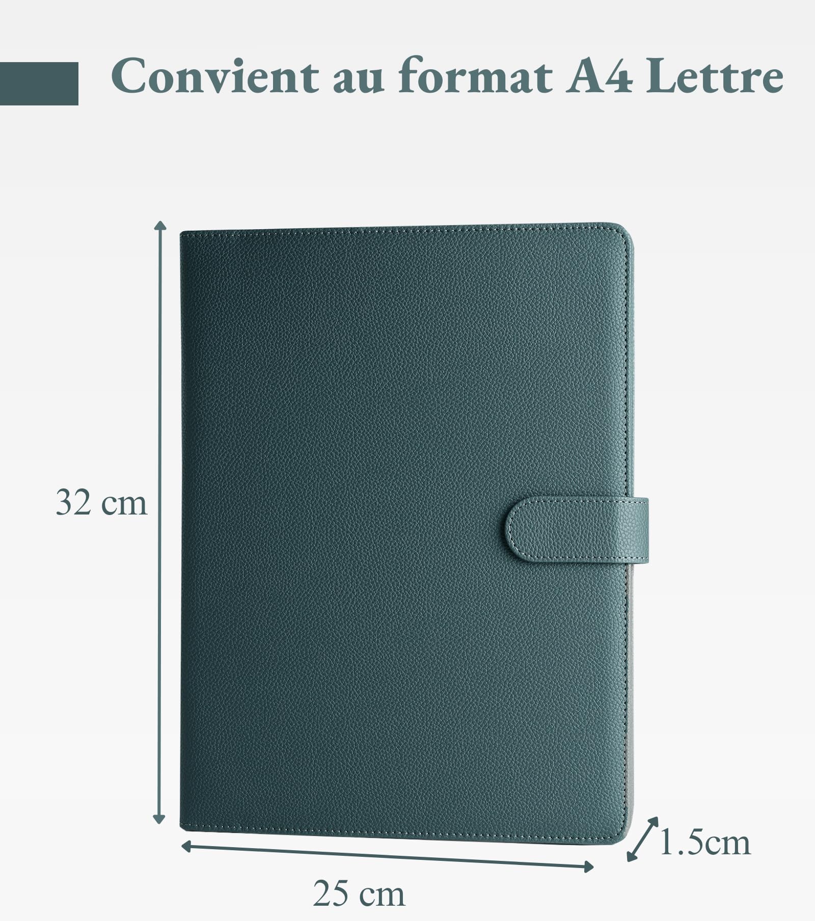 Mymazn Porta Documenti A4, Porta Documenti in Fodero, Pochette Porta Documenti, Porta Blocco A4, Organizzatore per Documenti, Trieur, Portfolio con Pianelle, Porta-moduli (Grigio Verde)