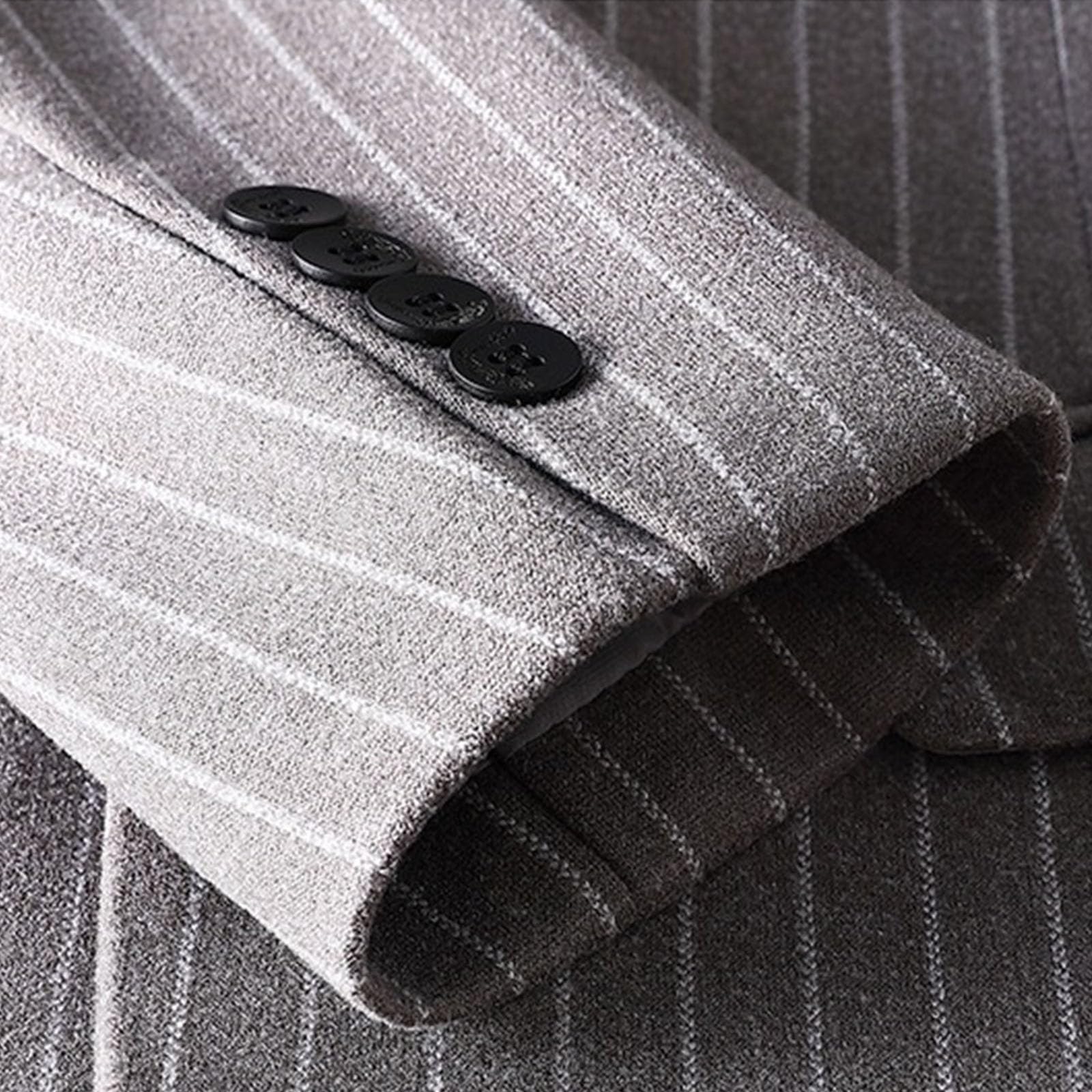 Completo da Uomo Elegante Slim Fit gessato da 2 Pezzi, Monopetto, Blazer e Pantaloni Cerimonia