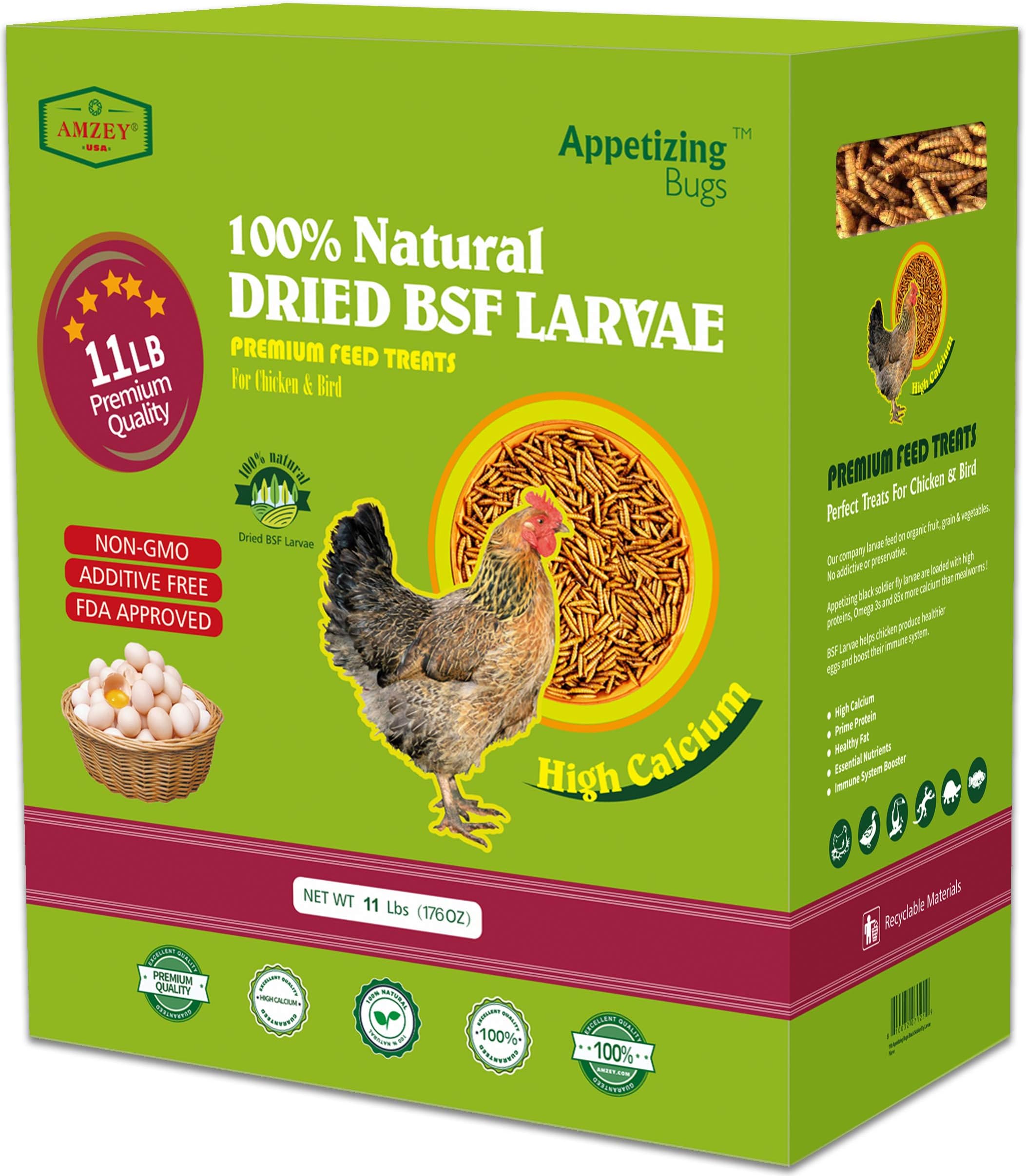 WormsFarm 5LB Black Soldier Fly Larvae for Chickens More