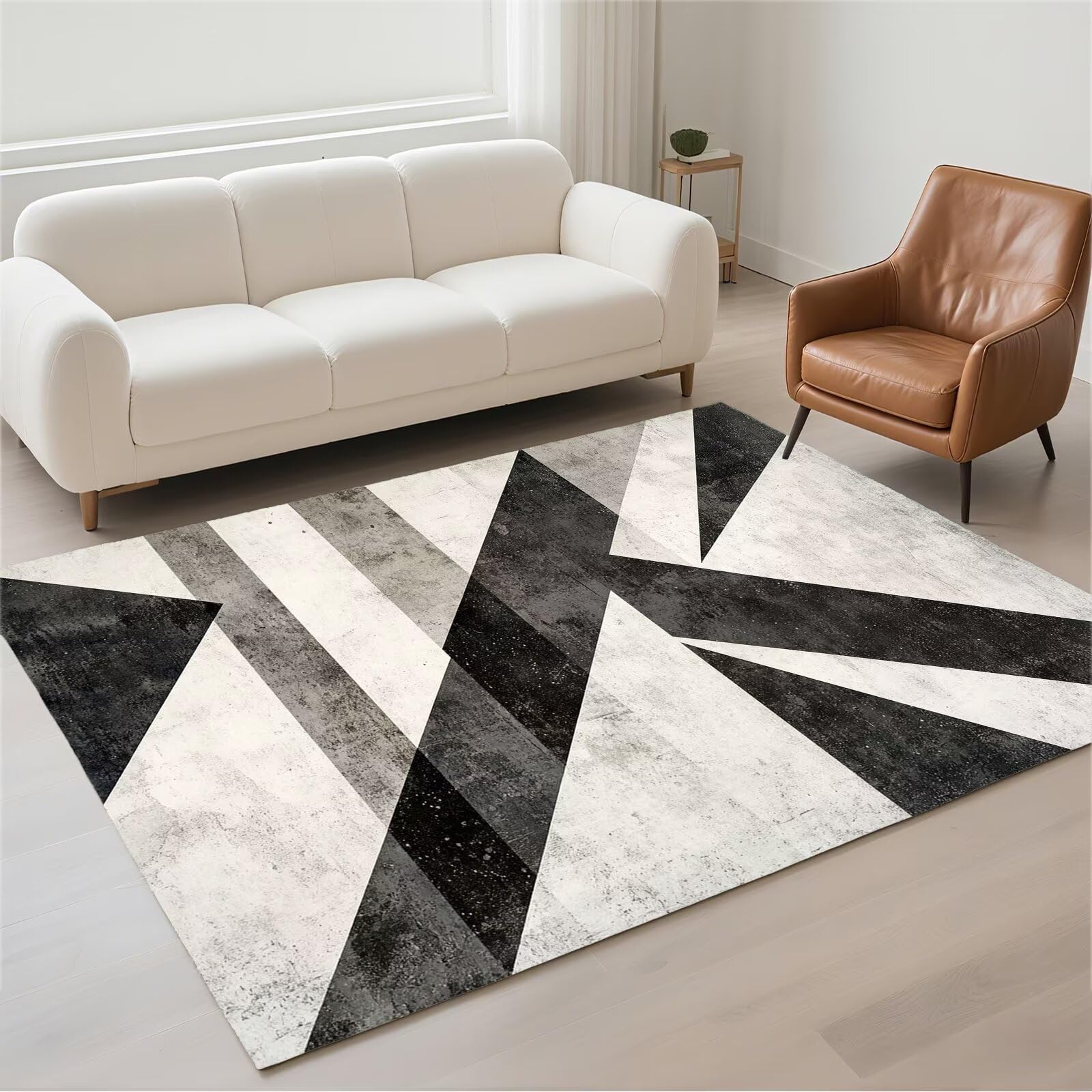 Tapis salon moderne 160x230cm lavable résistant aux taches du quotidien