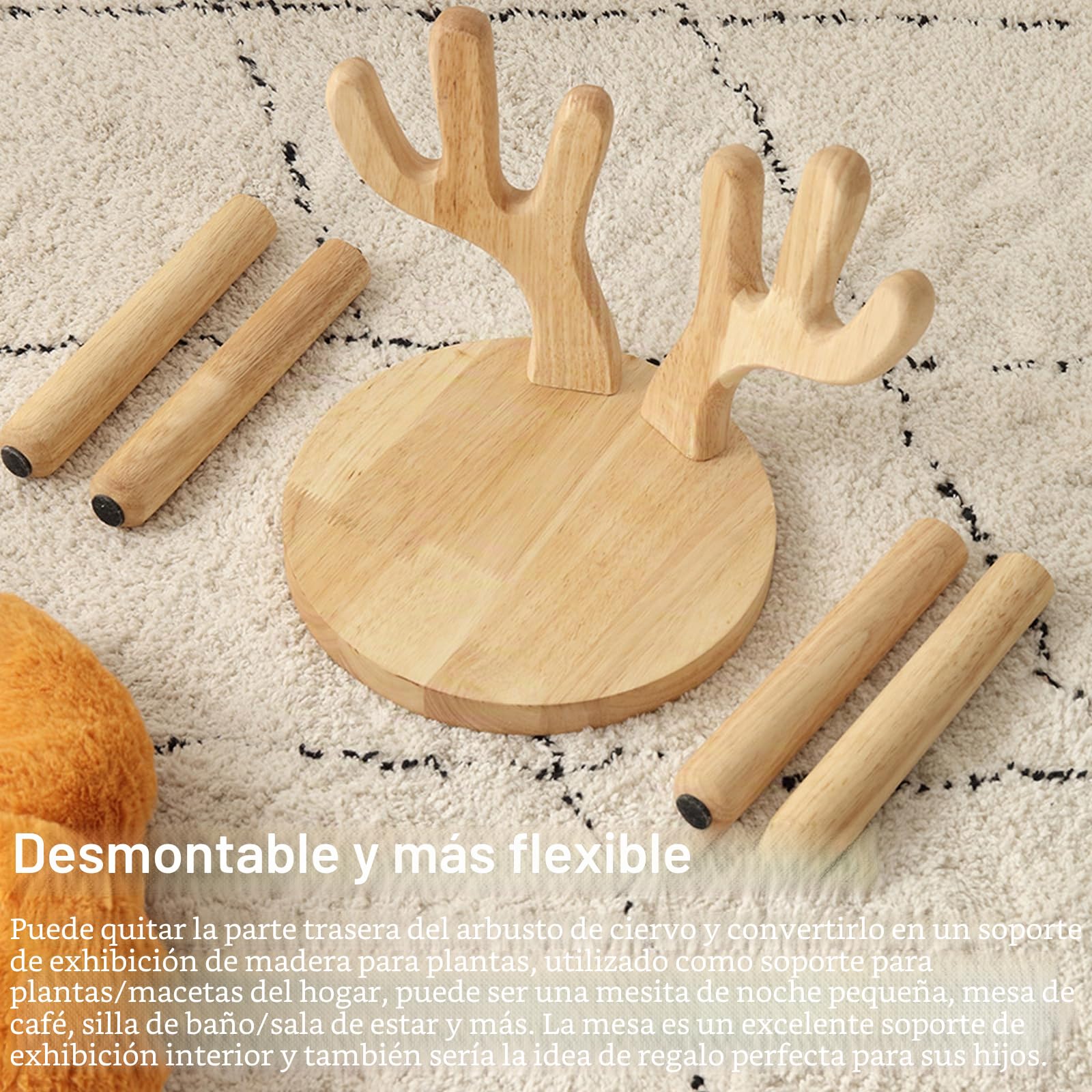 Silla Infantil, Silla de Madera Maciza con Respaldo de Asta y Base Antideslizante para Niños Heces con Altura de Asiento de 25 cm y Capacidad de Carga de 200 lbs para Habitaciones Infantiles
