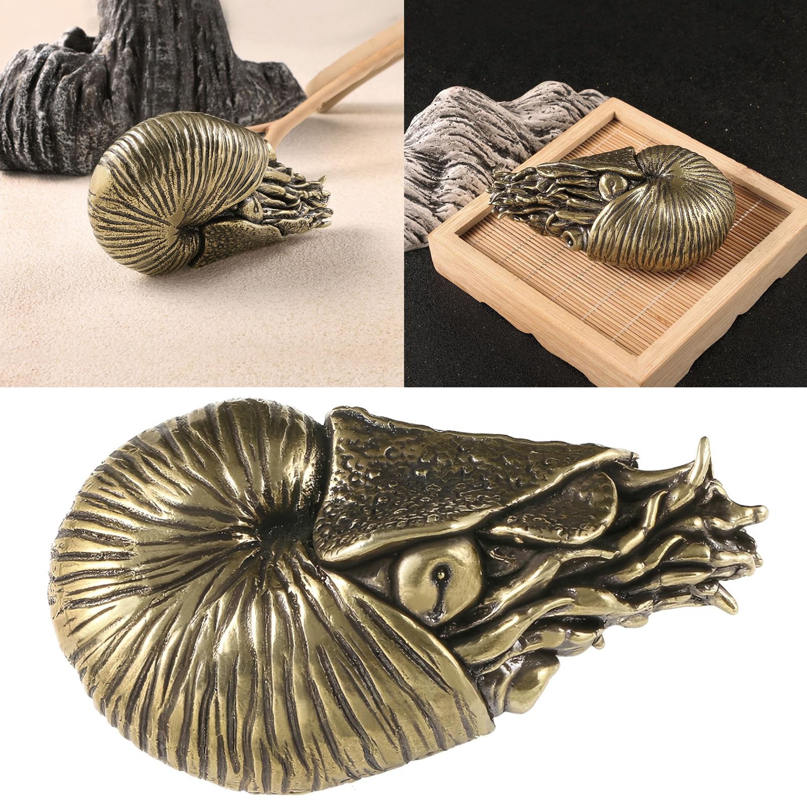 Figurine Naurilus animali in metallo Sculture Decorazioni per scaffali Accenti Centrotavola da tavolo Decorazioni per la casa Ornamento da tavolo