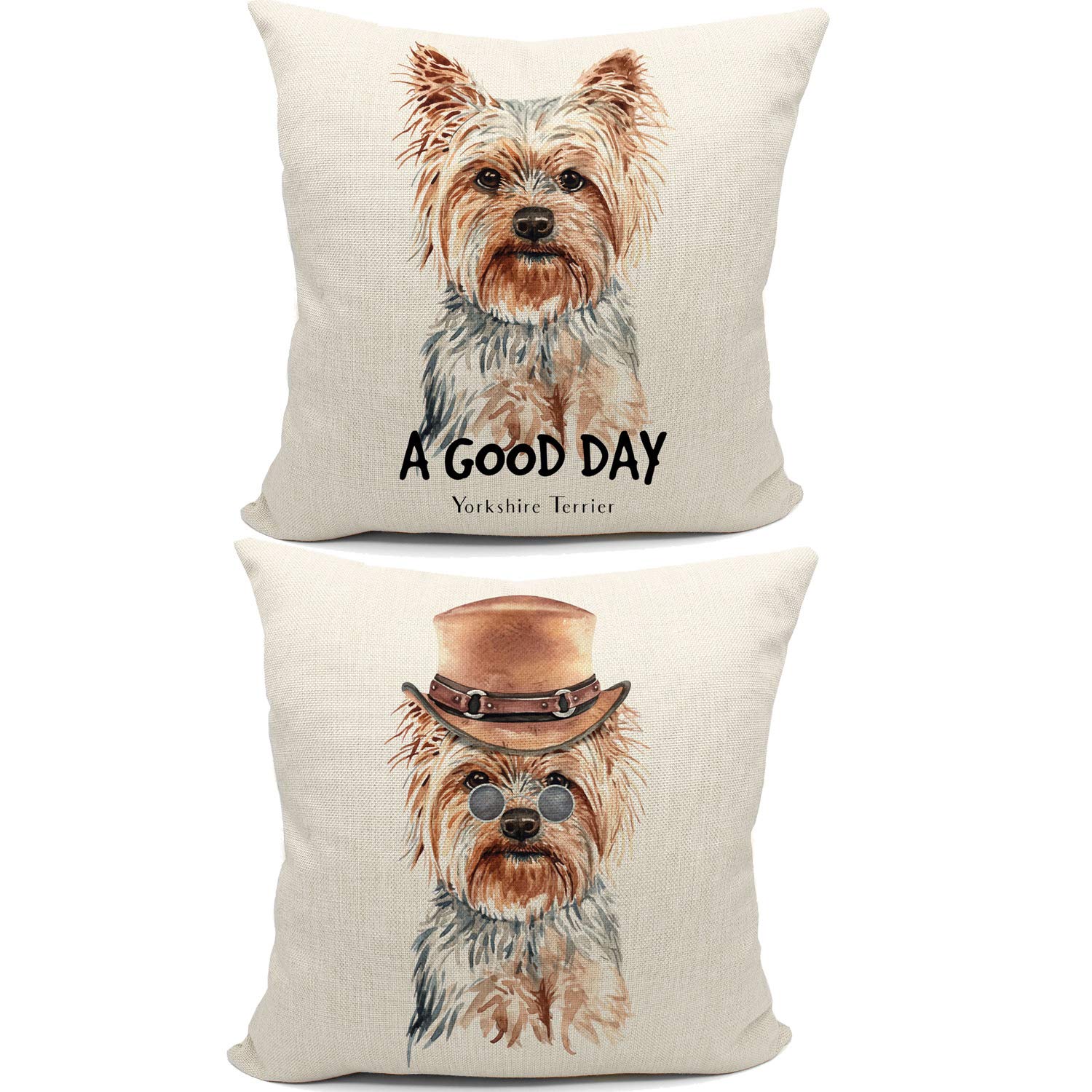 Mancheng-zi Yorkie Gifts for Women Yorkie Pillow Covers 18x18 Yorkie Pillow case Yorkie Gifts Yorkie Decor