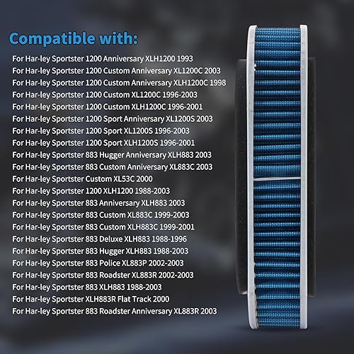 Miniatura 7 de Filtro de aire 29036-88B 29331-96 compatible con Harley Sportster 1200 883 Custom Sport Anniversary XLH1200 XL1200C XL1200S XLH1200S XLH1200 XLH883