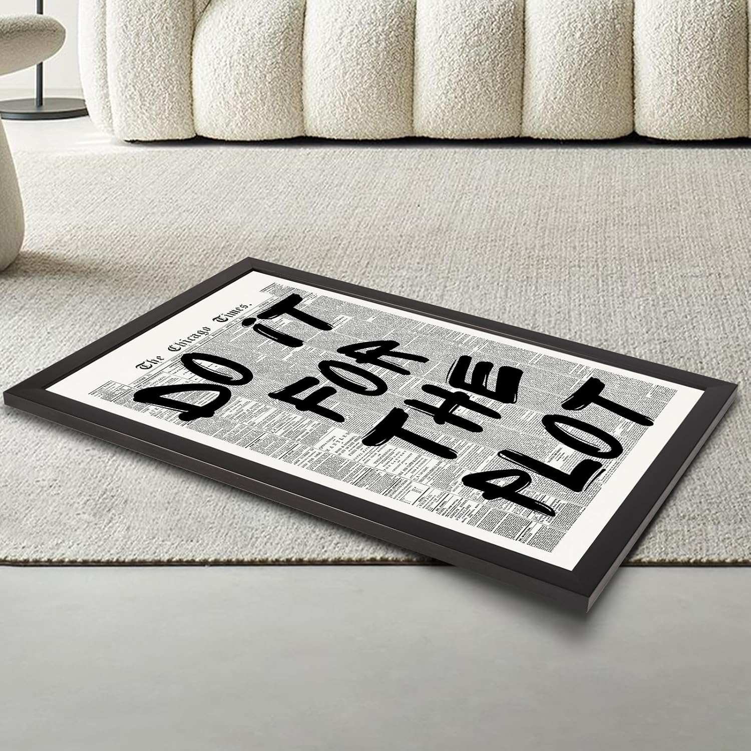 Vintage Black And White Newspaper Posters Do It For The Plot Inspirational Canvas Wall Art Minimalist Positive Affirming Quote Typography Prints For Home Dorm Wall Decor 8x10in Framed Flat image 3