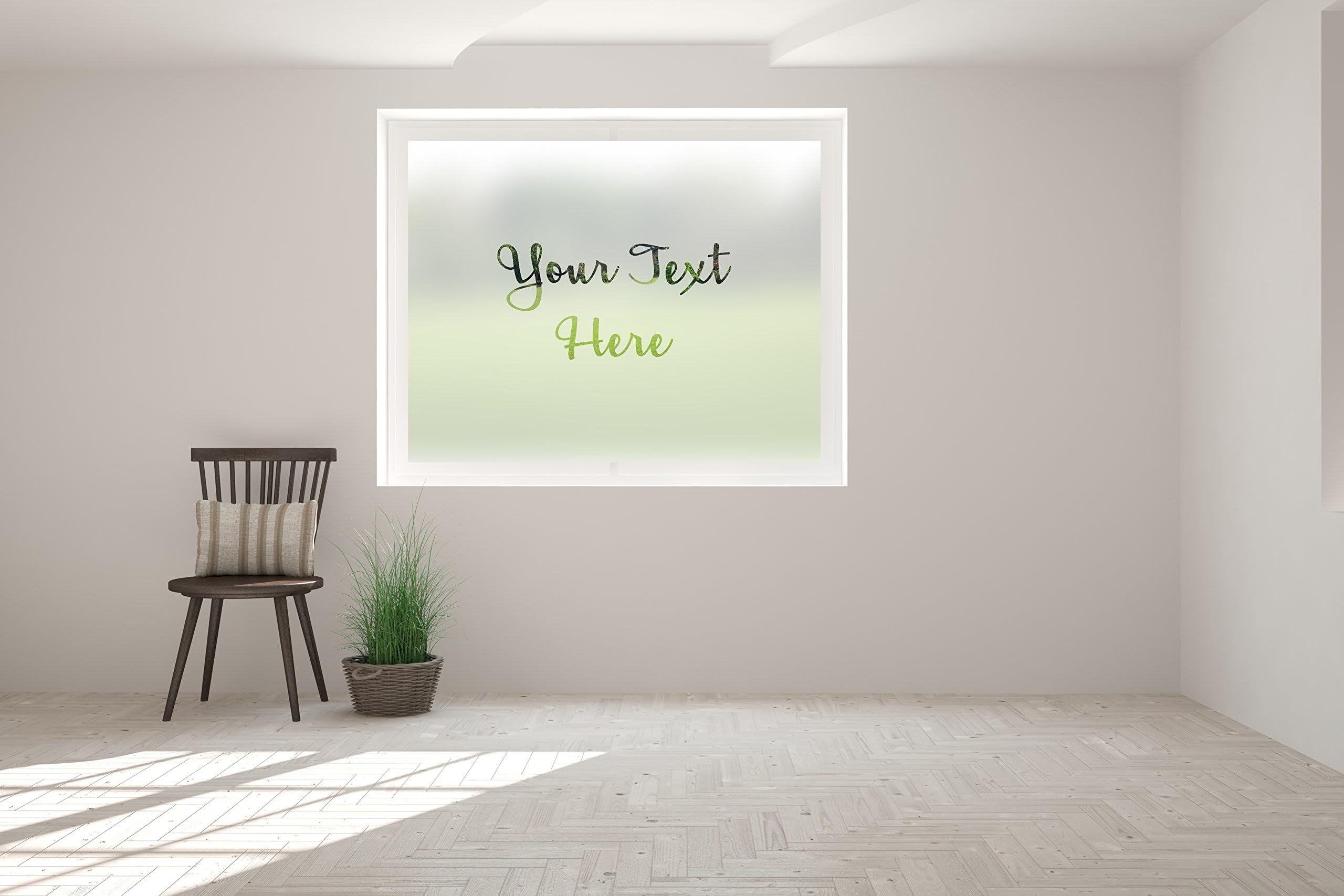 Personalised custom made frosted window film with your text cut out, for glass or door windows, frost cut-out customised sticker (upto 100cm x 100cm)