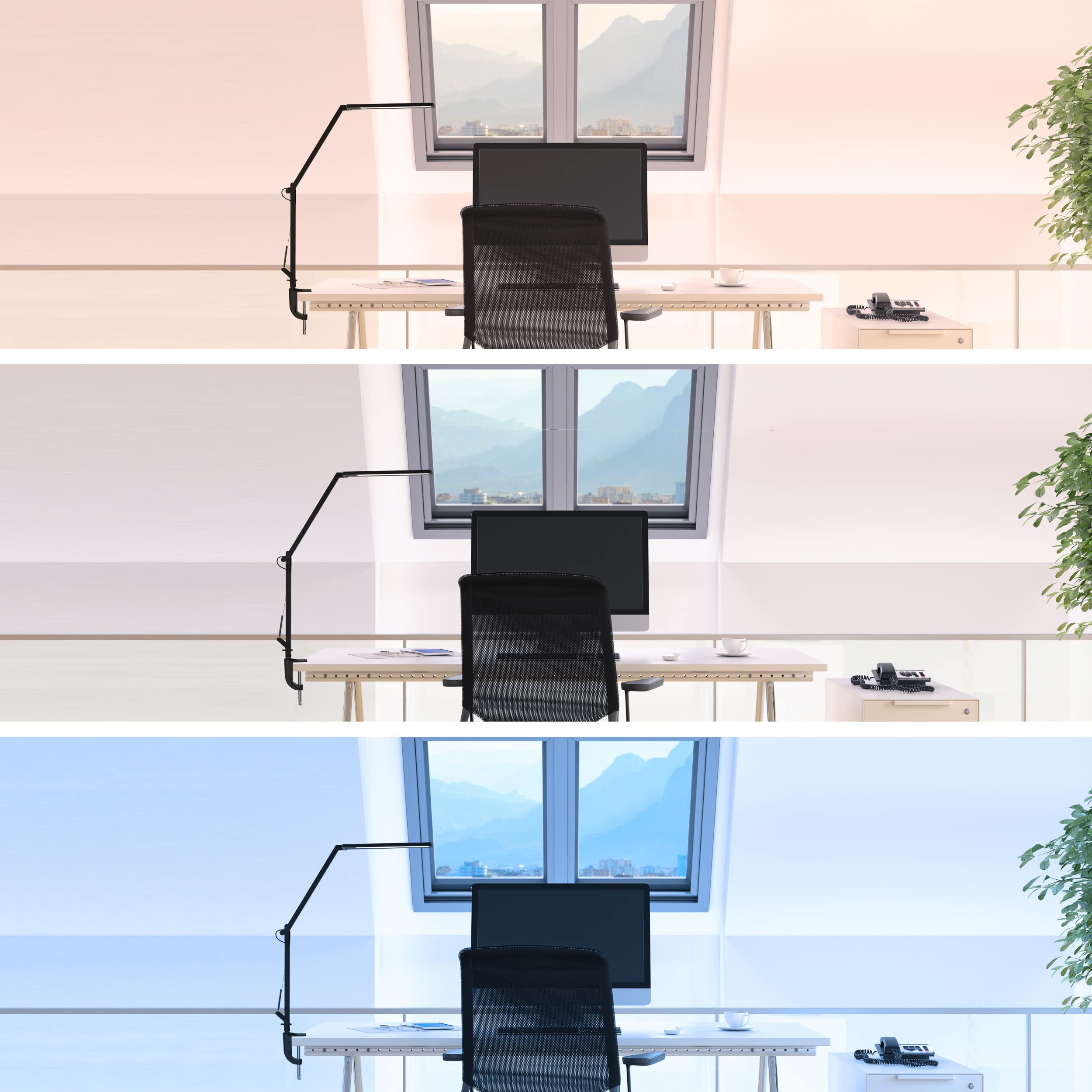 Müller-Licht Sella LED Schreibtischleuchte Schreibtischlampe, Farbwechsel (3000 K/4000 K/6500 K), 9.6 W, schwarz