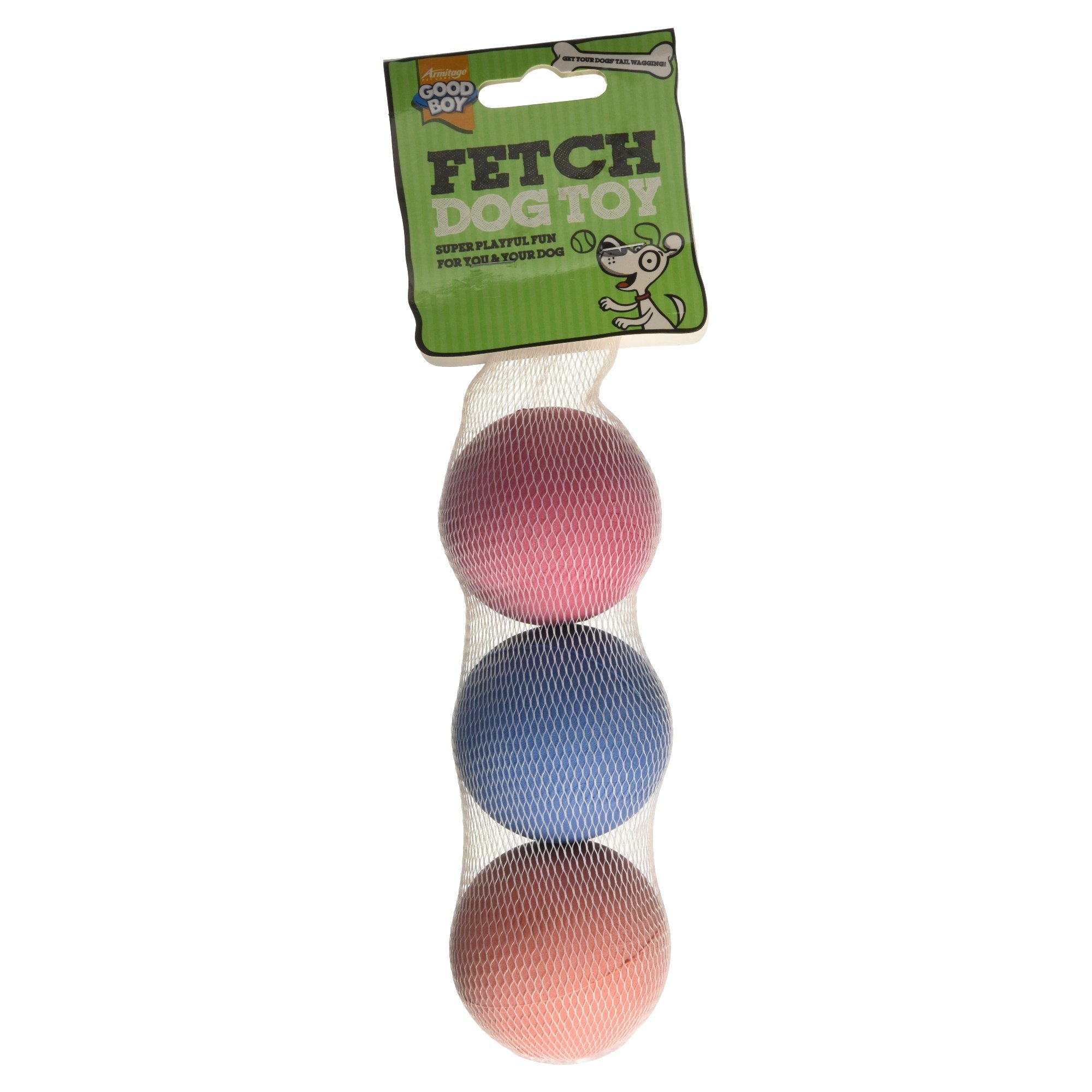 Good Boy Fetch Dog Toy Sponge Ball Pack