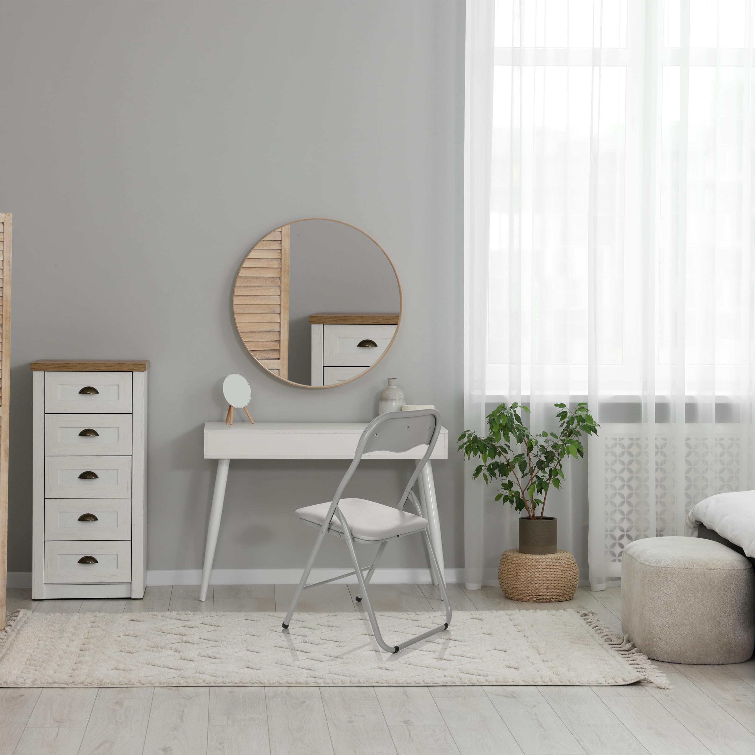 hjh OFFICE TUDELA Basic Klappstuhl gepolstert Besucherstuhl bis 120kg Grau