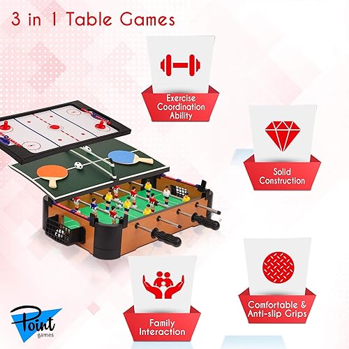 Miniatura 2 de Point Games Mesa de hockey, mini juegos de mesa para niños, juego de arcade para niños y niñas, gran regalo para niños a partir de 3 años