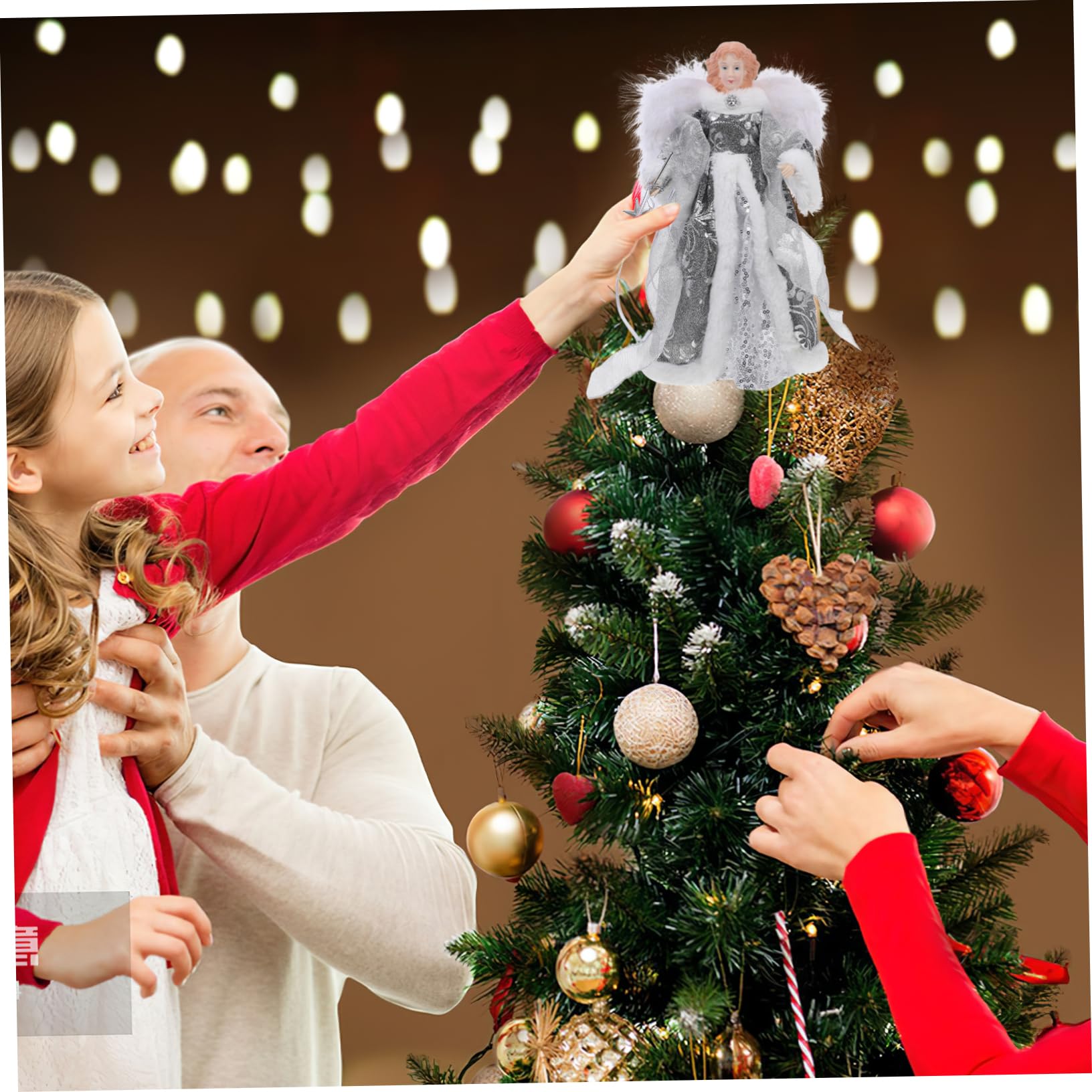 Cabilock Engel Baumspitze Weihnachten Cartoon Dekoration Schlafzimmer Geschenk Familie Festive Atmosphäre Joy