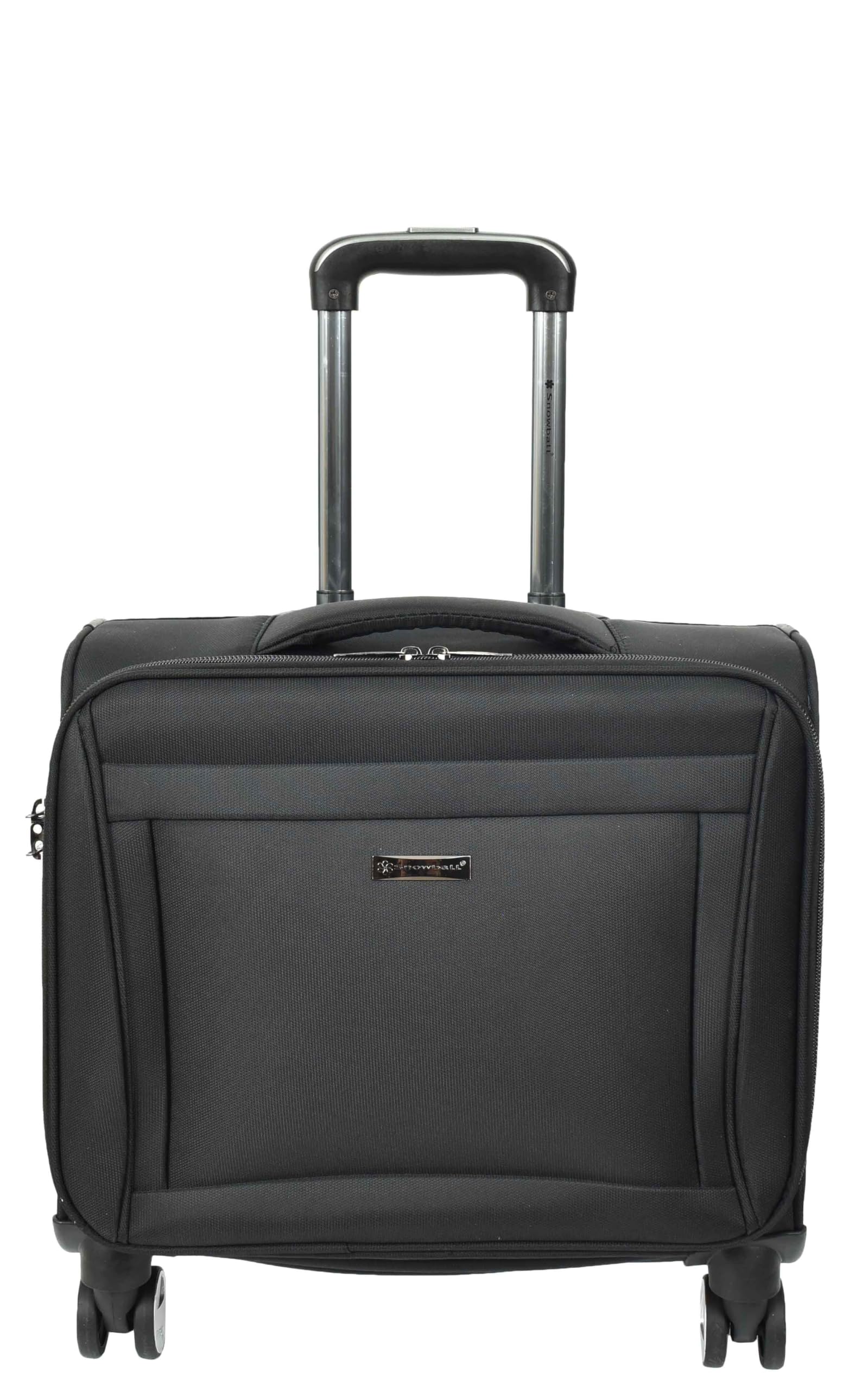 A1 FASHION GOODS Pilotenkoffer mit 4 Rädern, leicht, TSA-Schloss, Kabinengröße, Reise-Business-Tasche, Crew, Schwarz , S, Softcase Pilotenkoffer auf Rollen