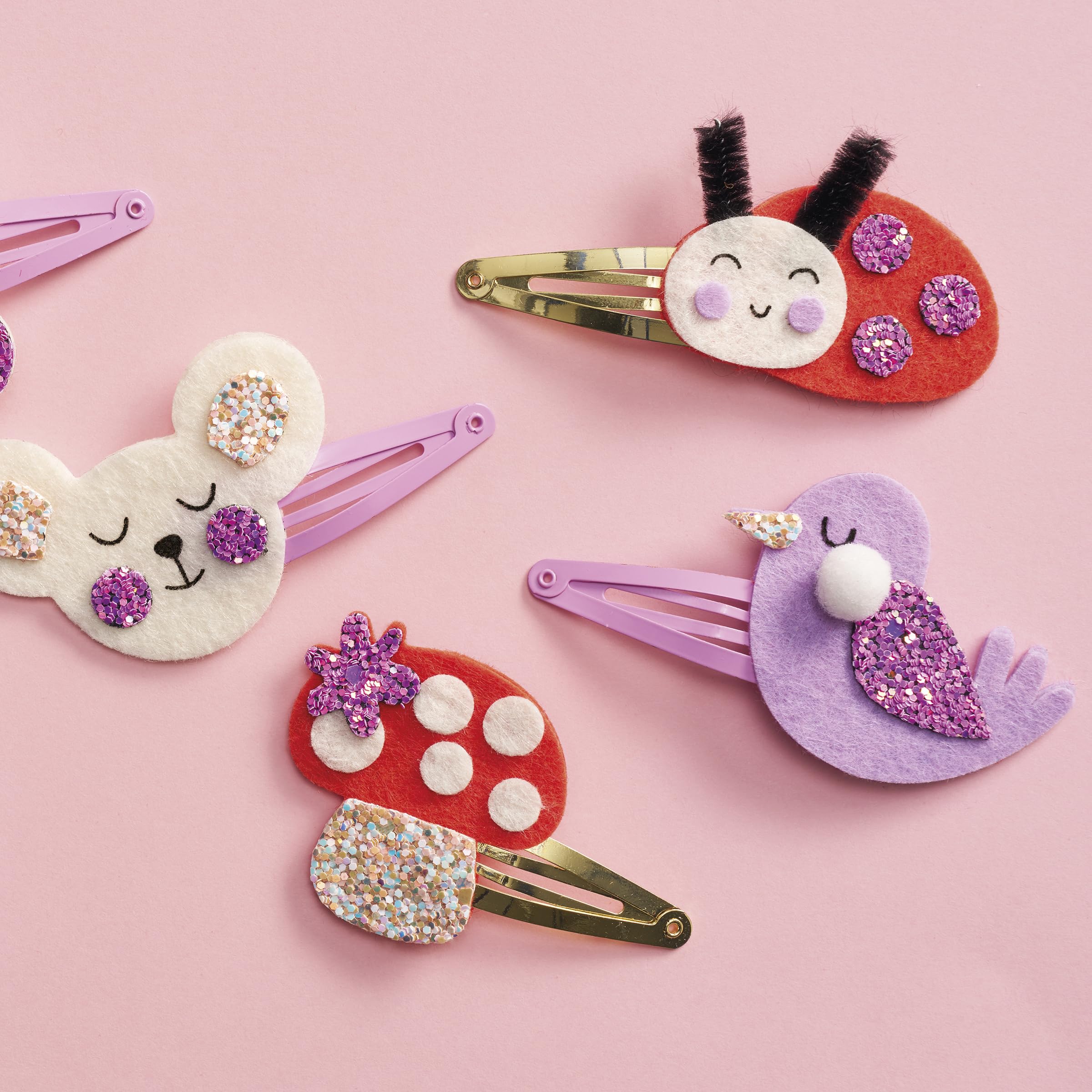 Janod - Set per Creare 6 Fermagli - Giardino Fiorito - Cofanetto per Il Tempo Libero Creativo dei Bambini - Motricità fine e creatività - da 5 Anni - J09179