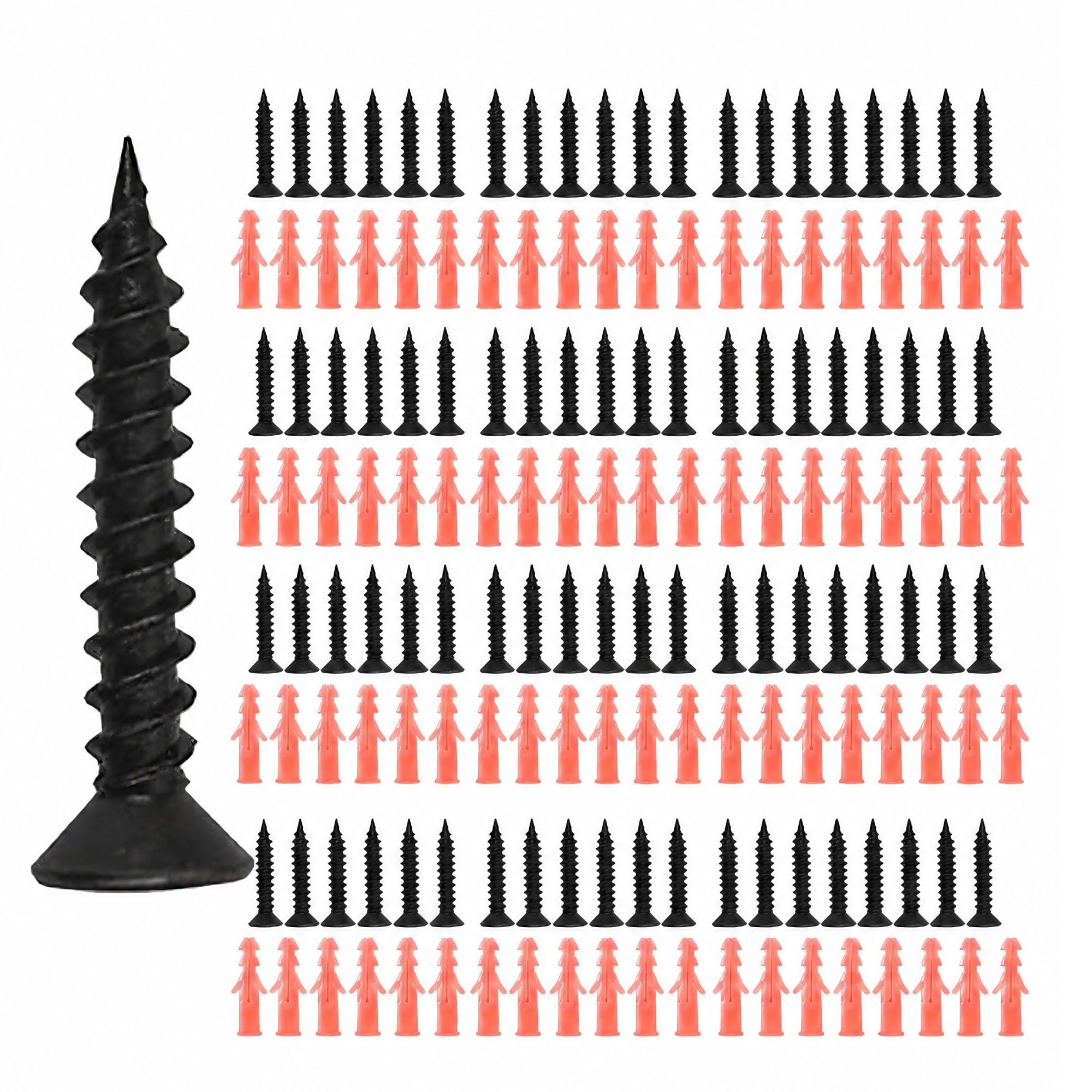 Heavy Duty Nylon Wall Plug & Screw Set 38mm (1.5 Inch) | Pack of 50 Sets (50+50 Pcs) | Plastic Sleeve Wall Anchors with Screws for Concrete and Drywall-image-14