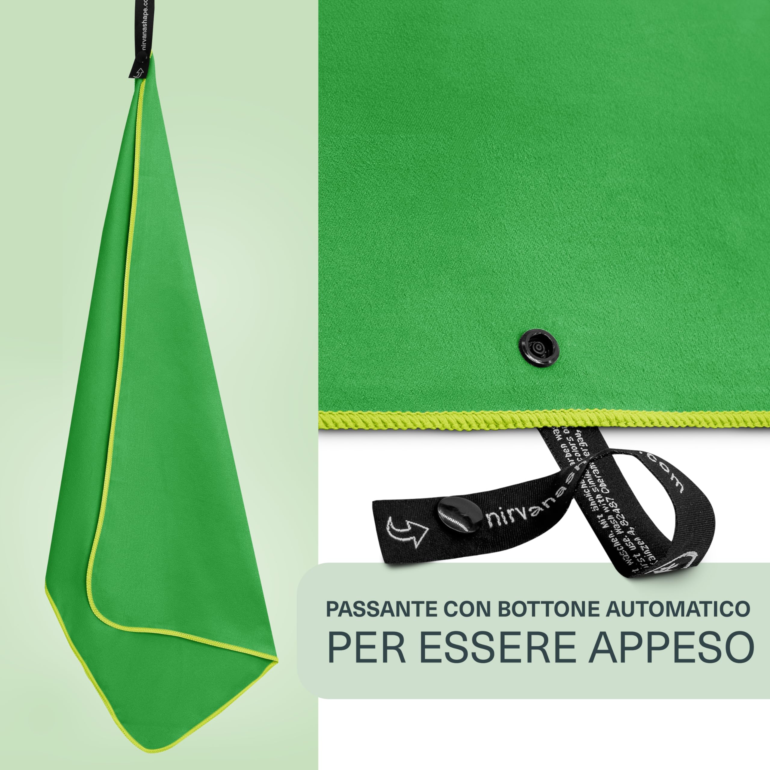 NirvanaShape Asciugamani in microfibra | assorbenti, leggeri, asciugano in fretta | Asciugamani da bagno, asciugamani da viaggio, spiaggia, asciugamani sportivi | Ideali per fitness, yoga, sauna