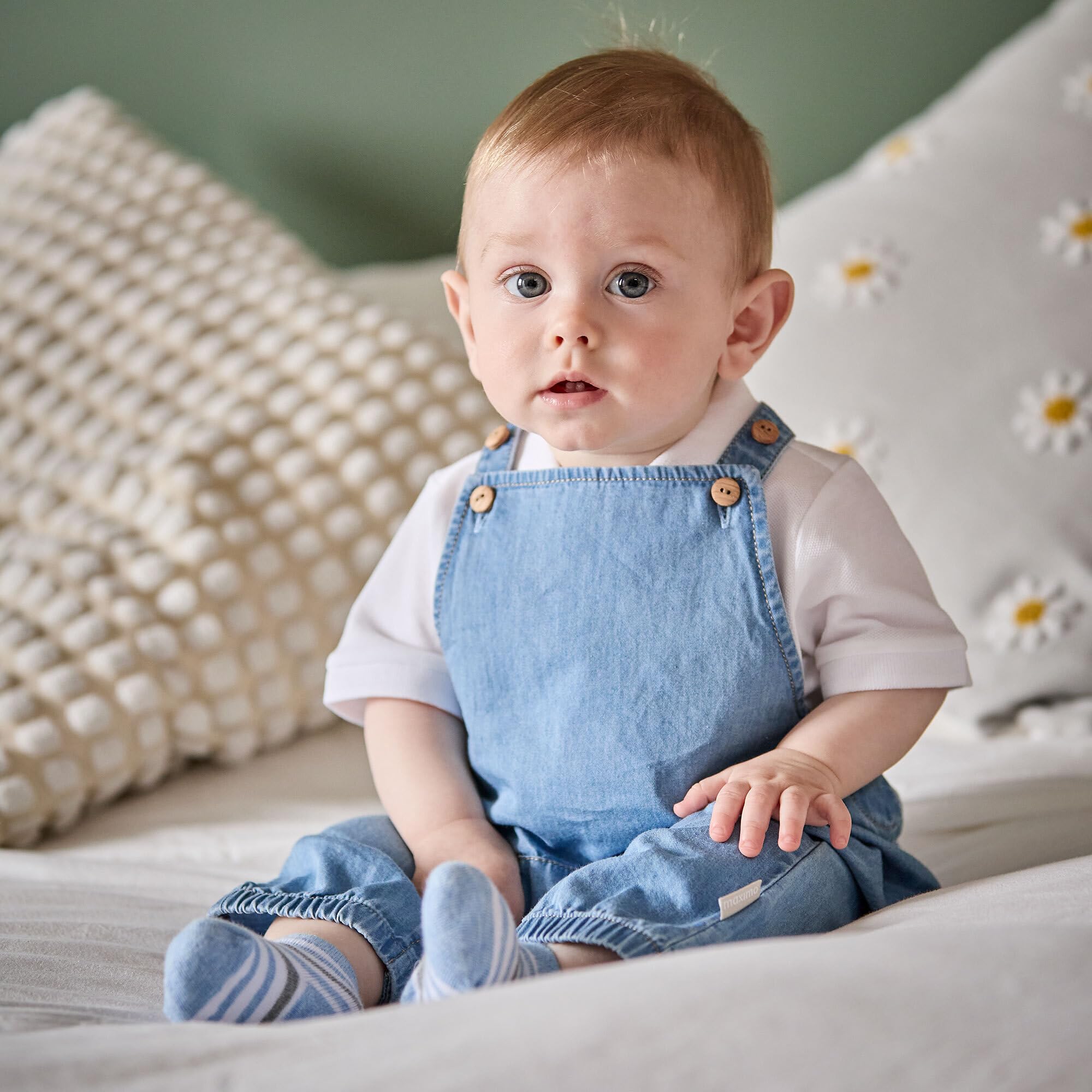 maximo Baby-Latzhose, Denim-Optik Öffnung Windelwechsel Denim-Optik
