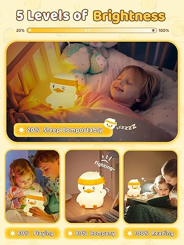 Miniatura 3 de Mubarek Lámpara de pato, luz nocturna de pato de 16 colores, control remoto y luz de pato grifo, 5 vías regulables de pato, silicona de luz nocturna