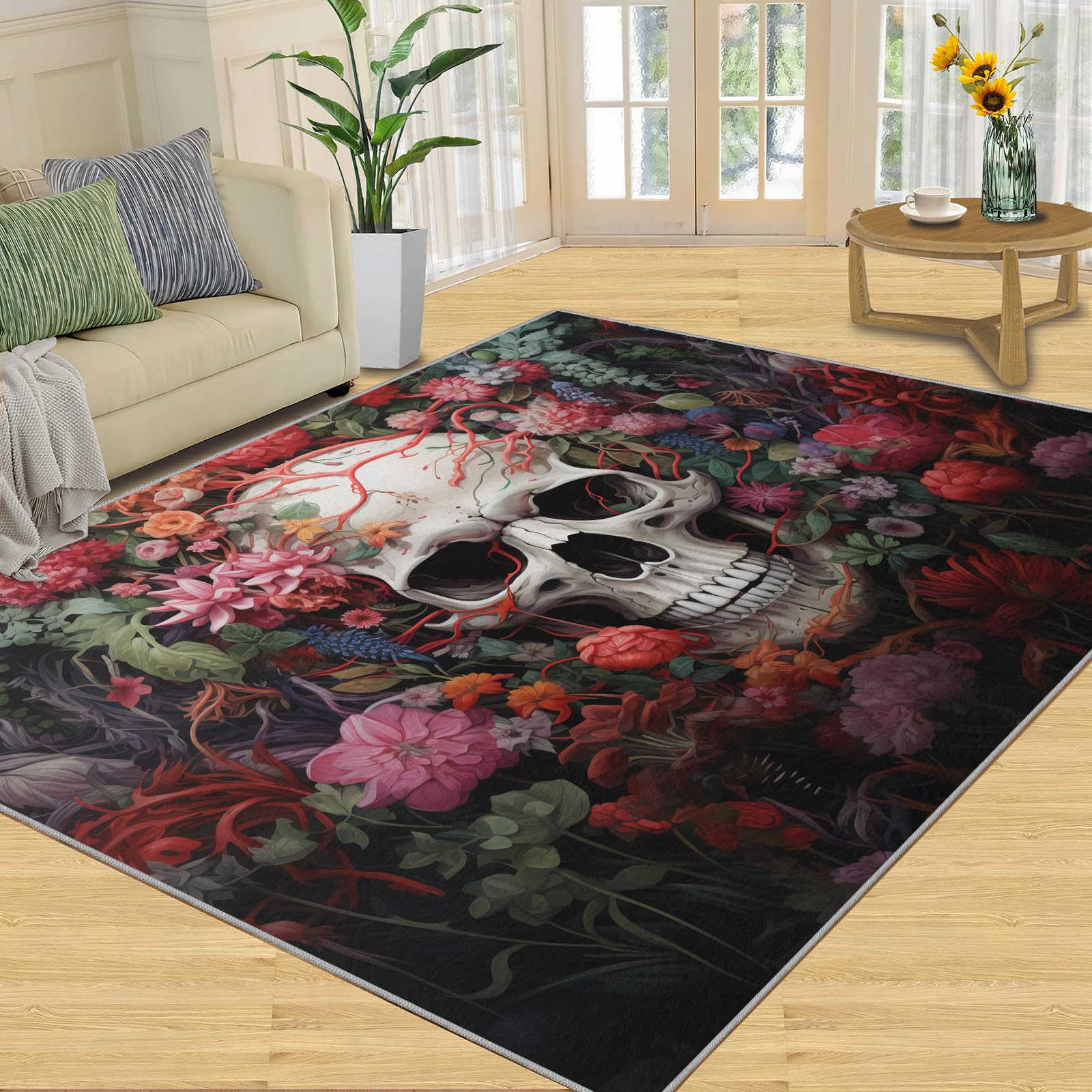 Amazon.com: Gothic Rugs for Entryway - 2x3 Rug, Skull Area Rug