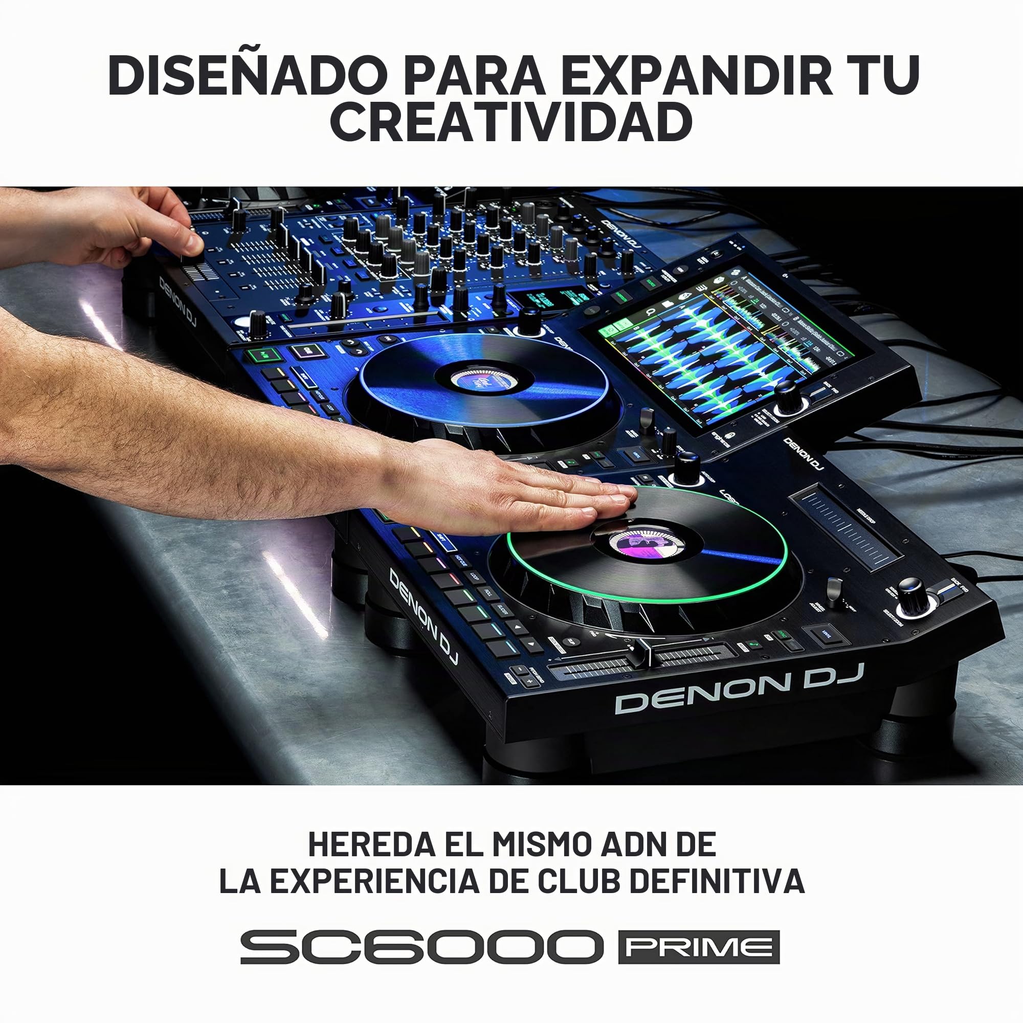 Denon DJ LC6000 - Controlador USB DJ para motor OS Media Player Control de subcapa para Serato DJ, Virtual DJ y Algoriddim djay Pro AI