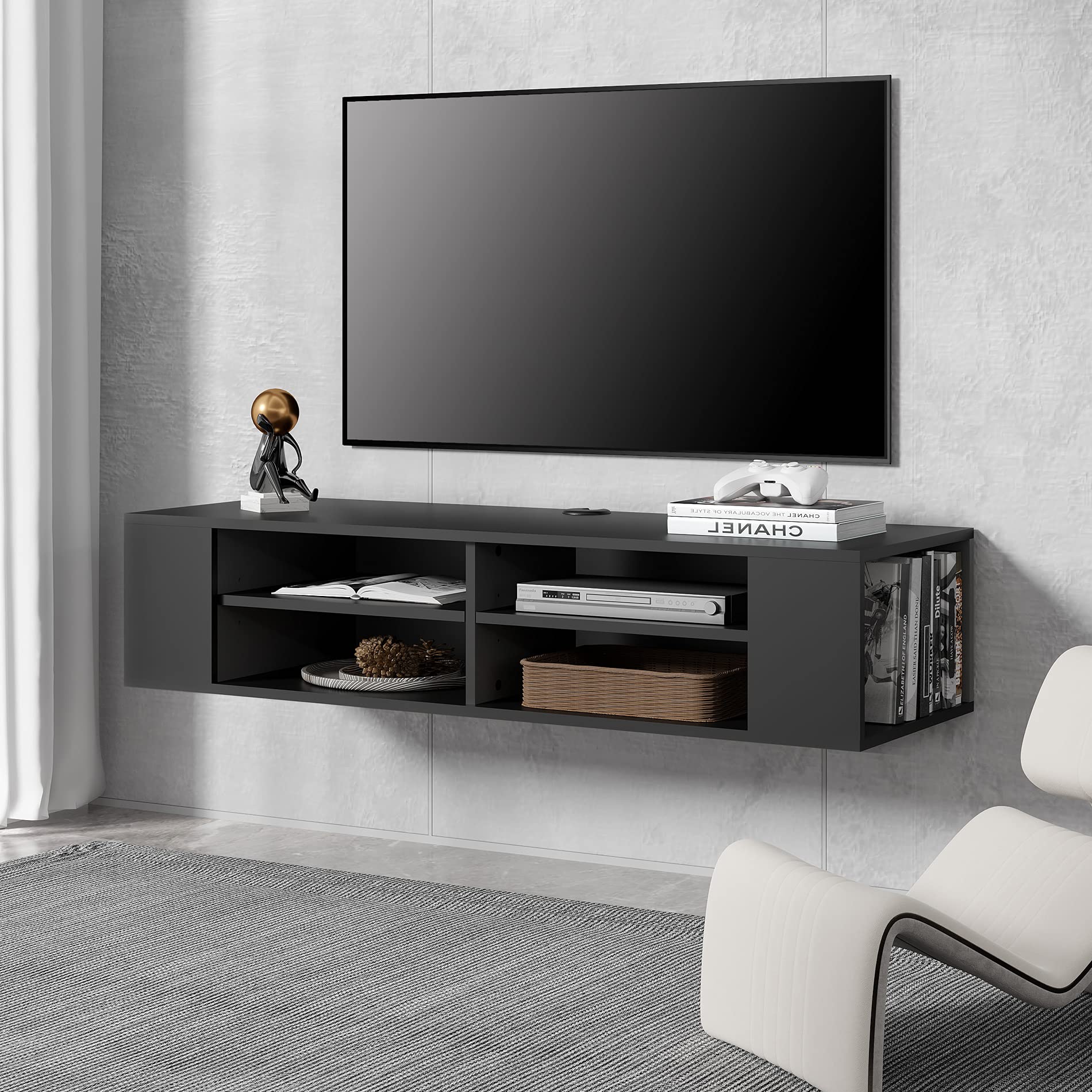 Buy FITUEYES Wall ed Media Console, Floating TV Stand Component Shelf