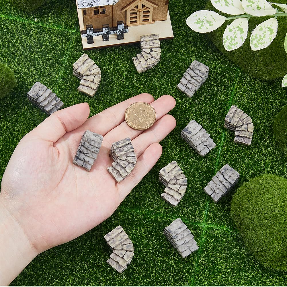4 Pezzi Decorazioni In Miniatura Per Giardino Fatato: Ponticello E Gradini In Pietra Artificiale, Ornamento Per Casa, Vasi E Paesaggi Esterni
