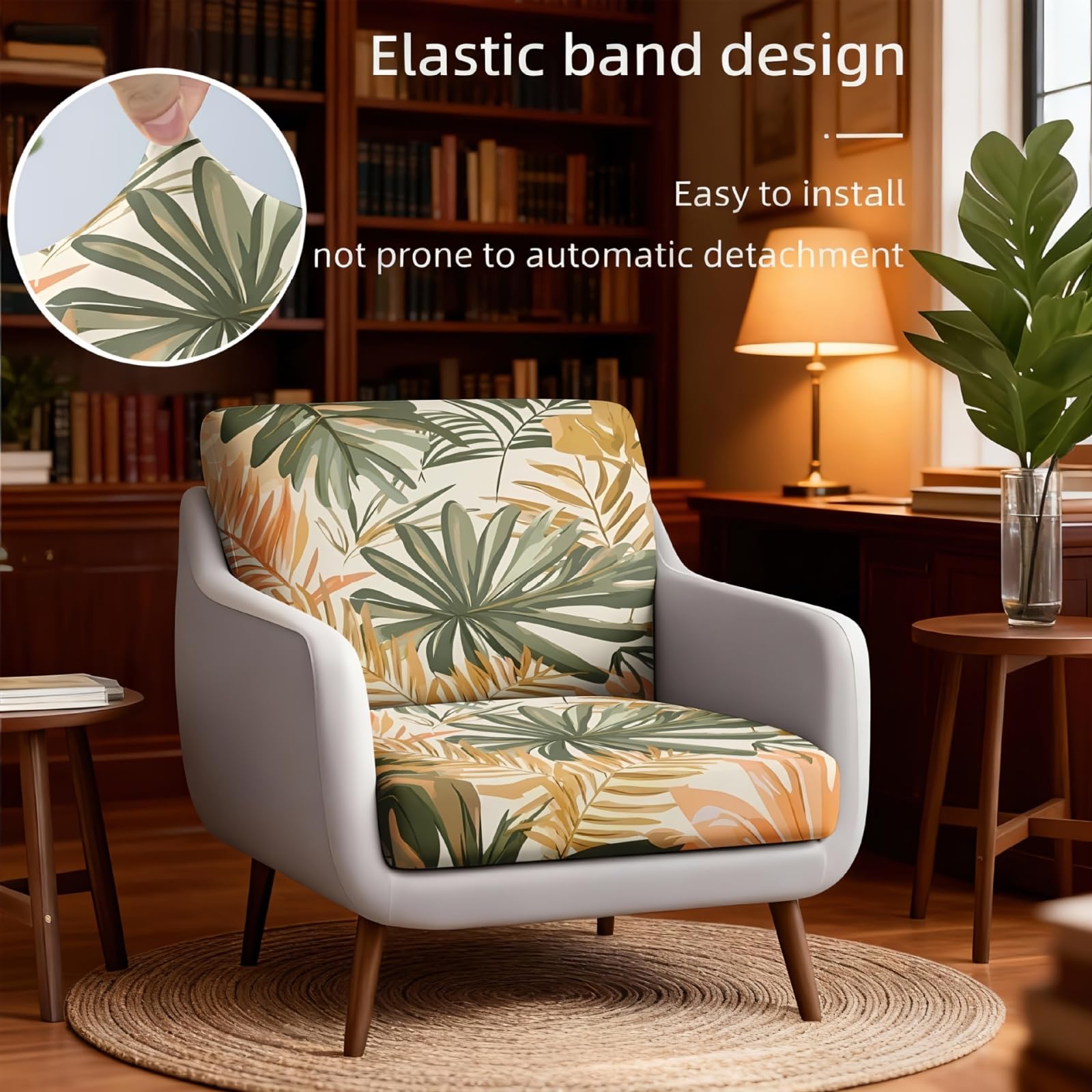Morbuy Copricuscini Impermeabili per Esterno Giardino Patio, Set 6/8, Divano Angolare in Rattan (Alberi in fiore)