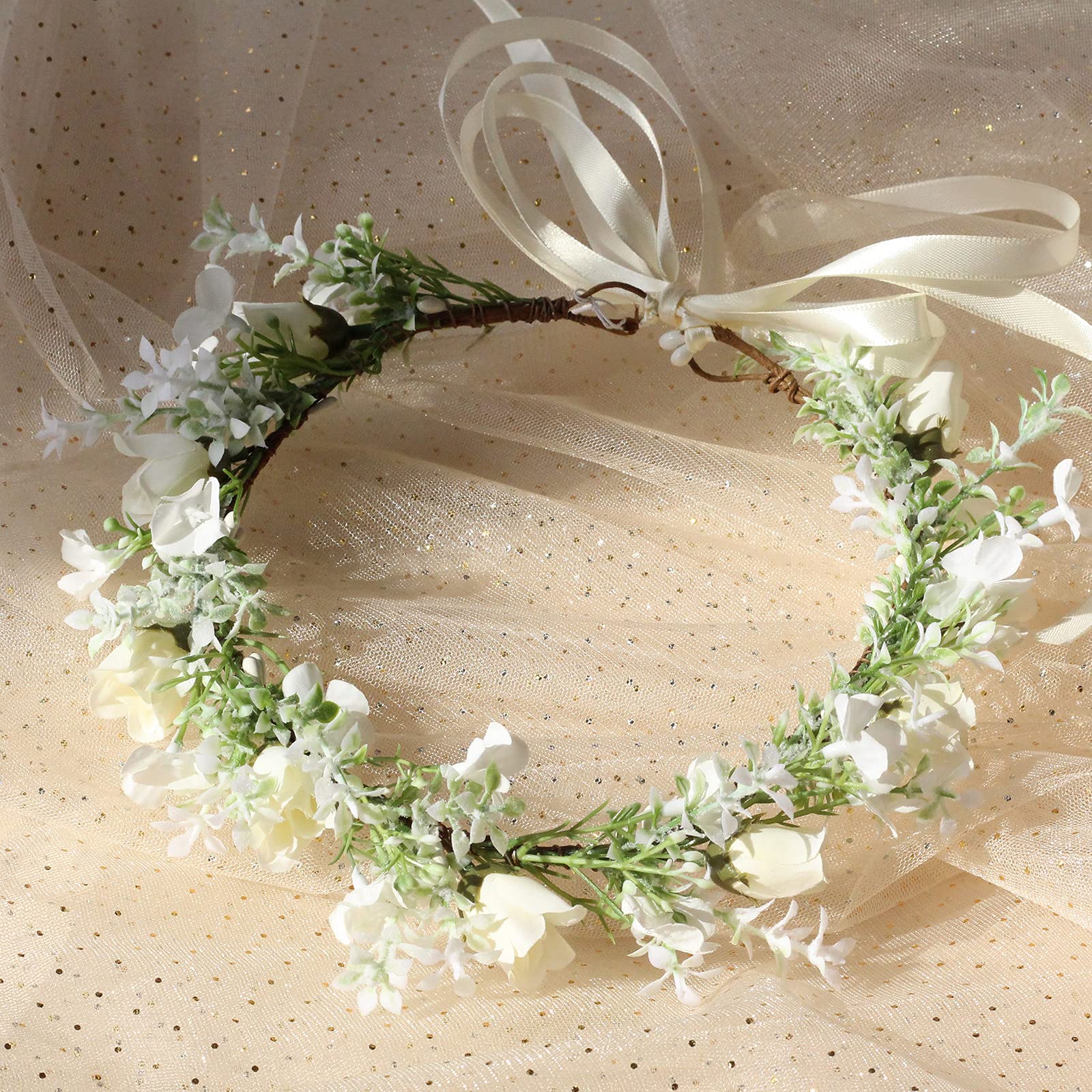 Amazon.com : Vivivalue Women Flower Crown Boho Flower  display picture 2