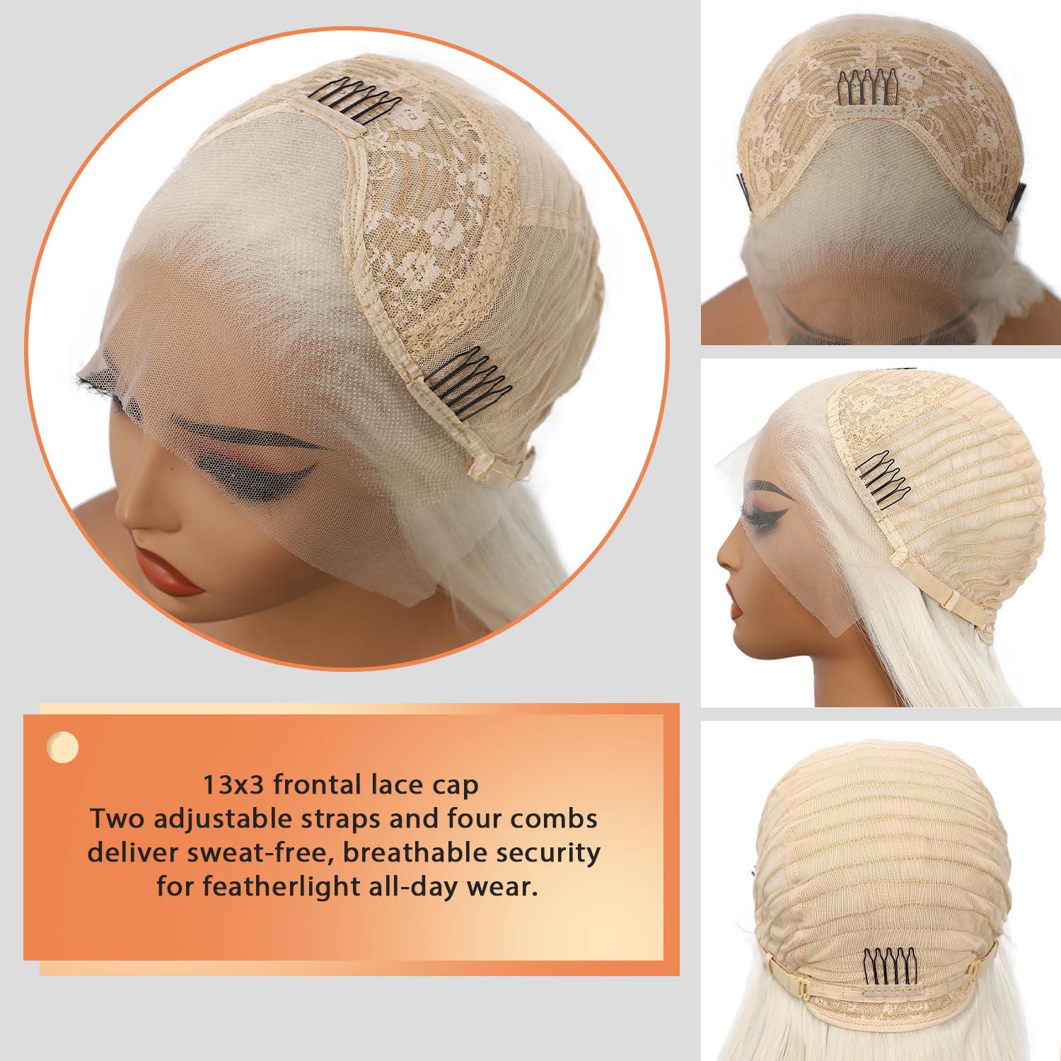 Sapphirewigs parrucca anteriore in pizzo bianco ondulato sintetico parrucche anteriori in pizzo per le donne capelli lunghi quotidiani Natale Halloween 26 pollici