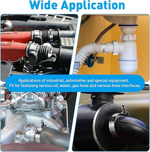 Miniatura 6 de Abrazadera de manguera de 2 pulgadas con perno en T - 2.205-2.520 in (2.20 - 2.52 pulgadas) Abrazaderas de manguera de acero inoxidable 304