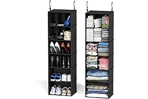 SpaceAid 2-Pack Black Hanging Closet Organizer with 24 Compartments